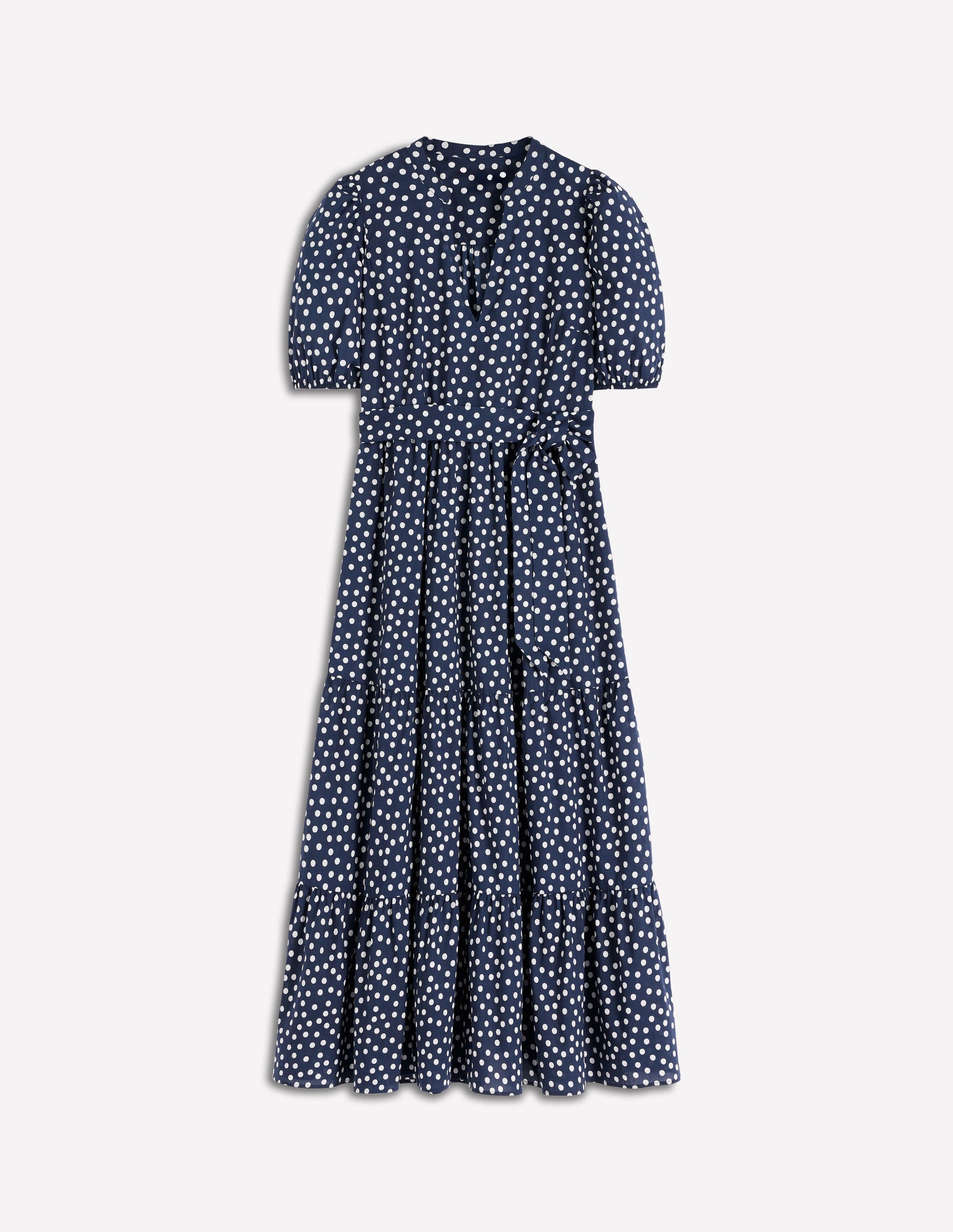 Christabel Cotton Midi Dress-French Navy, Painted Dot-6