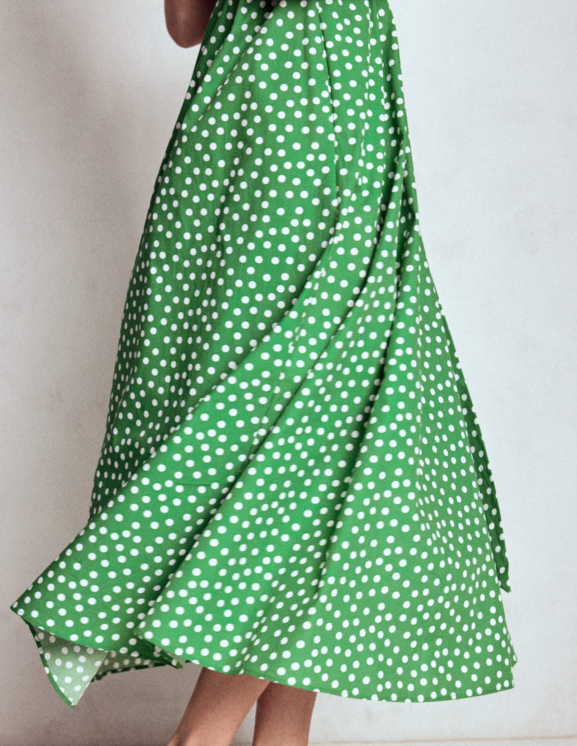 Julia Cotton Wrap Midi Dress-Highland Green, Painted Dot | Boden USA Julia Cotton Wrap Midi Dress-Highland Green, Painted Dot | Boden USA