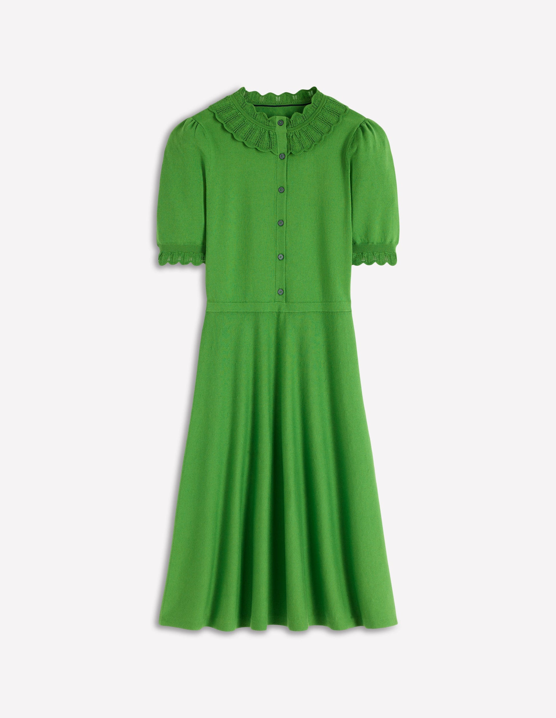 Melina Ruffle Knitted Dress-Paradise Green-7