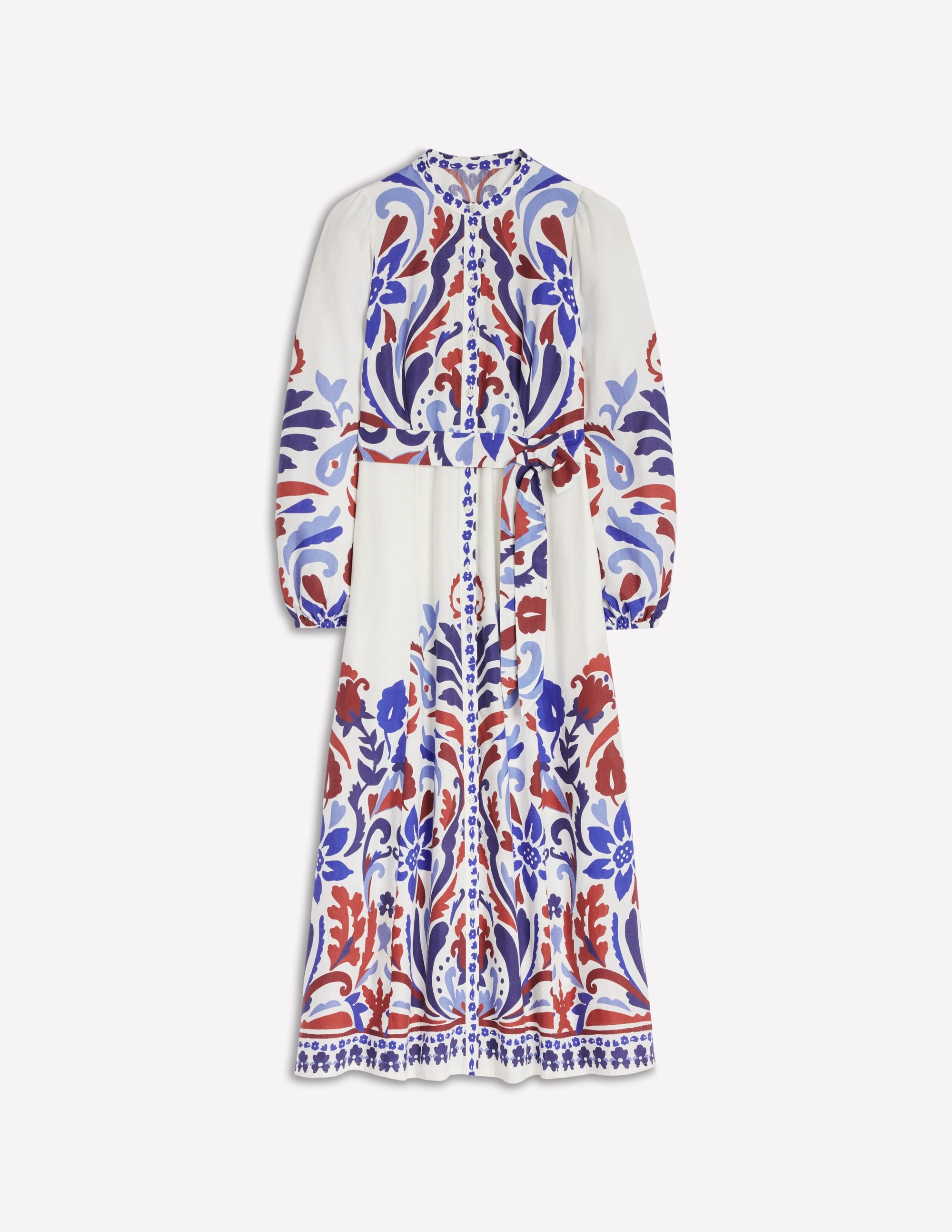 Mae Linen Blend Shirt Dress-Multi, Elaborate Garden - Image 7
