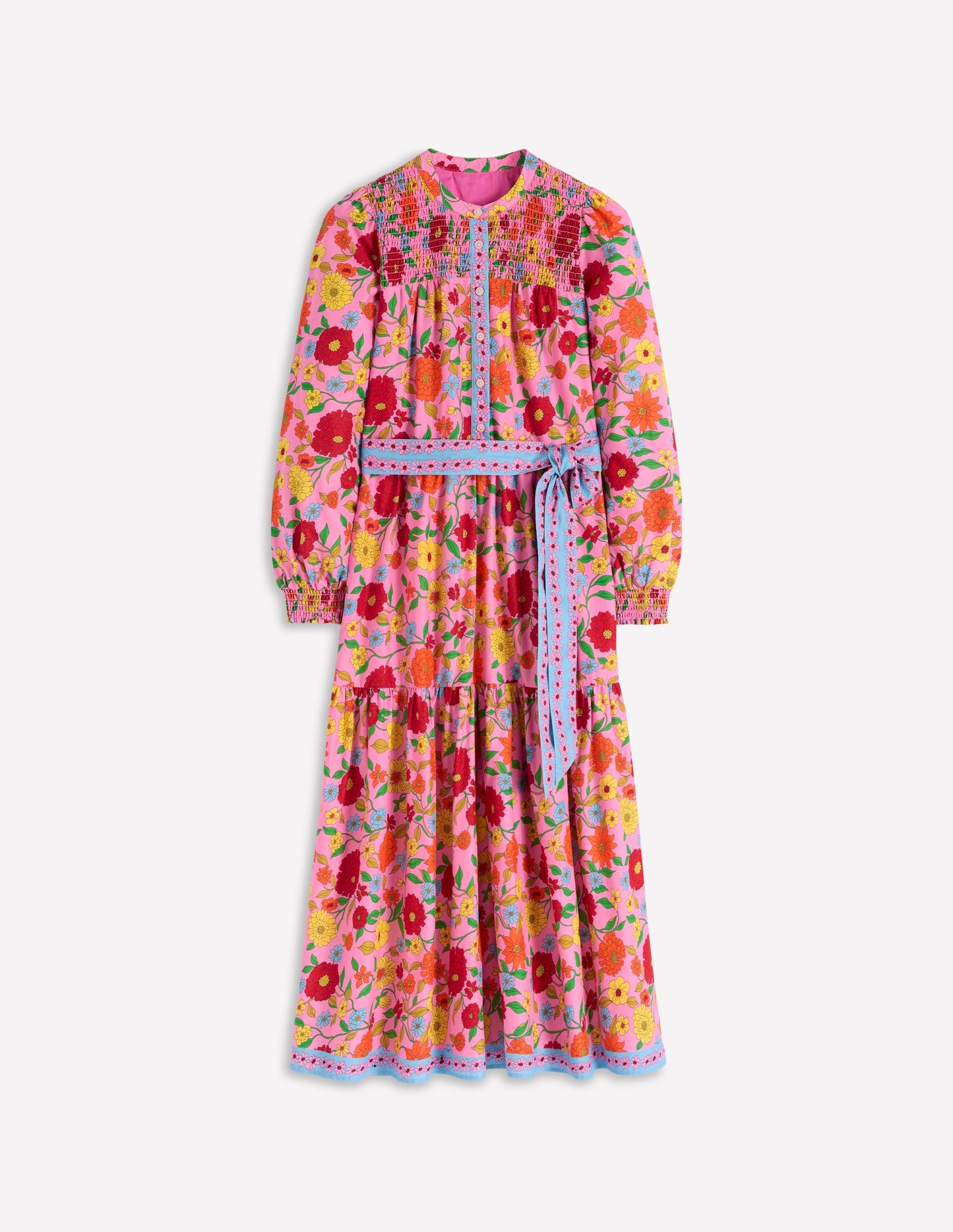 Cecily Cotton Midi Dress-Multi, Dahlia Trail