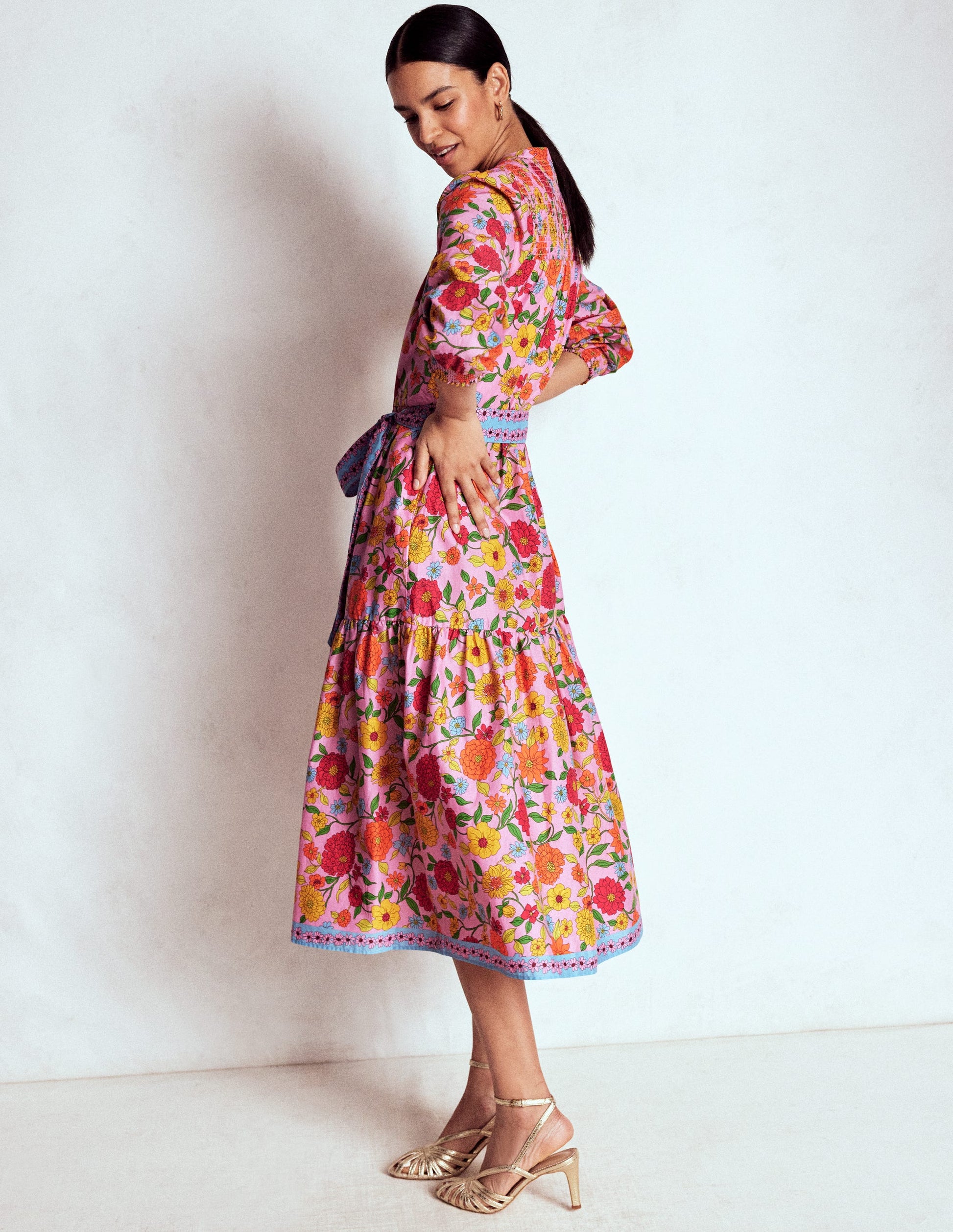 Cecily Cotton Midi Dress-Multi, Dahlia Trail-4