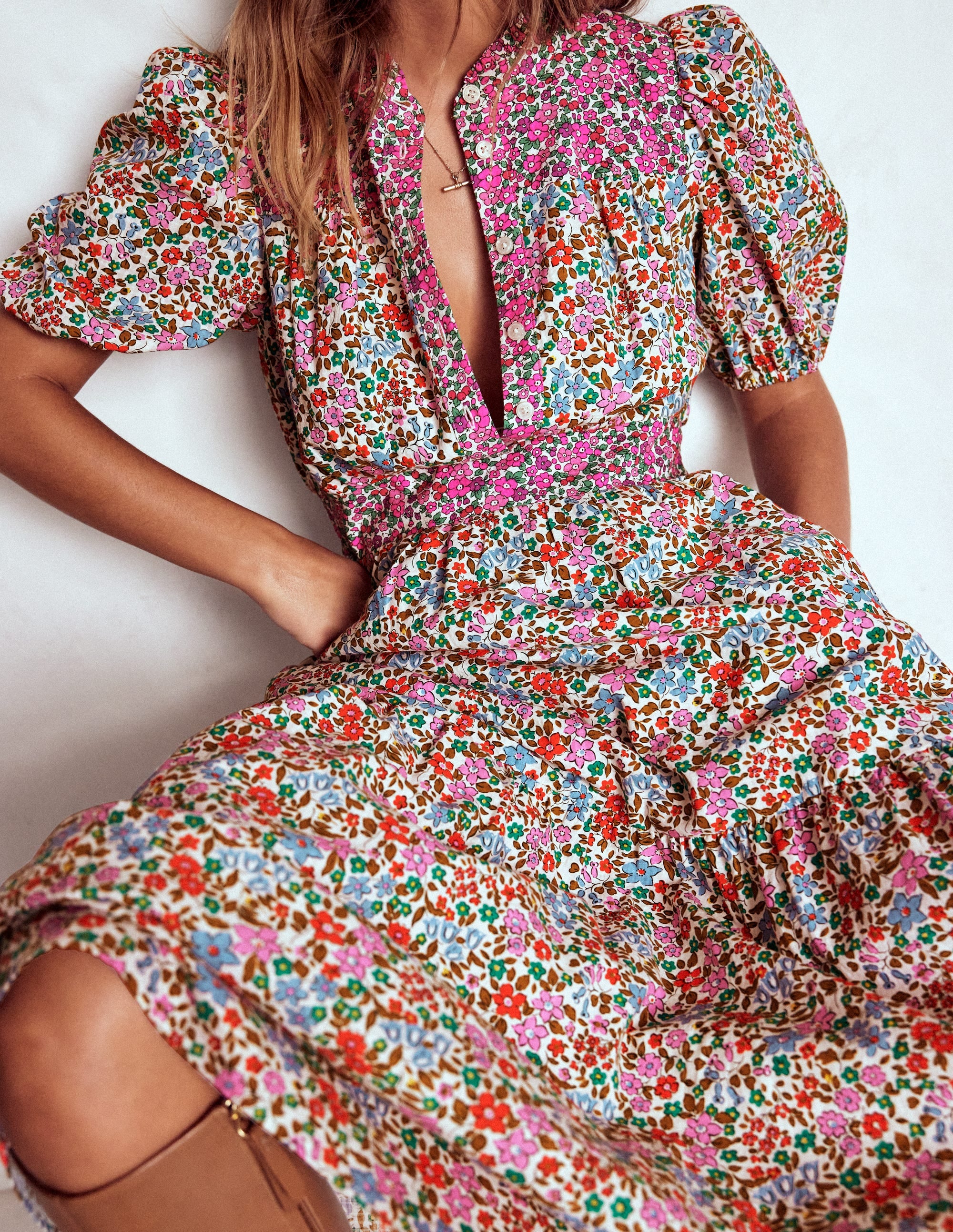 Beatrice Cotton Maxi Dress-Multi, Flowerbed Cluster - Image 4