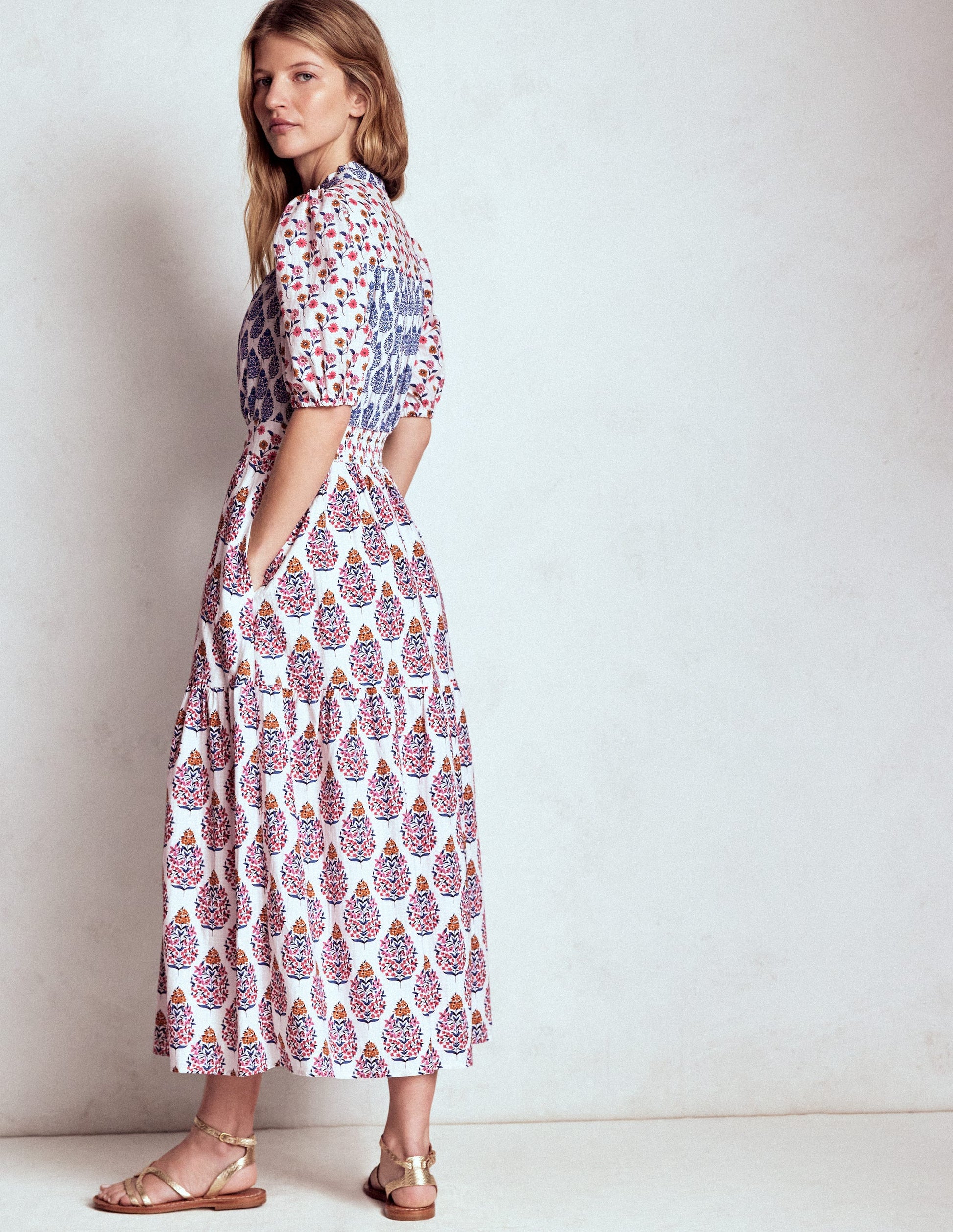 Beatrice Cotton Maxi Dress-Multi, Wildflower Bouquet-4