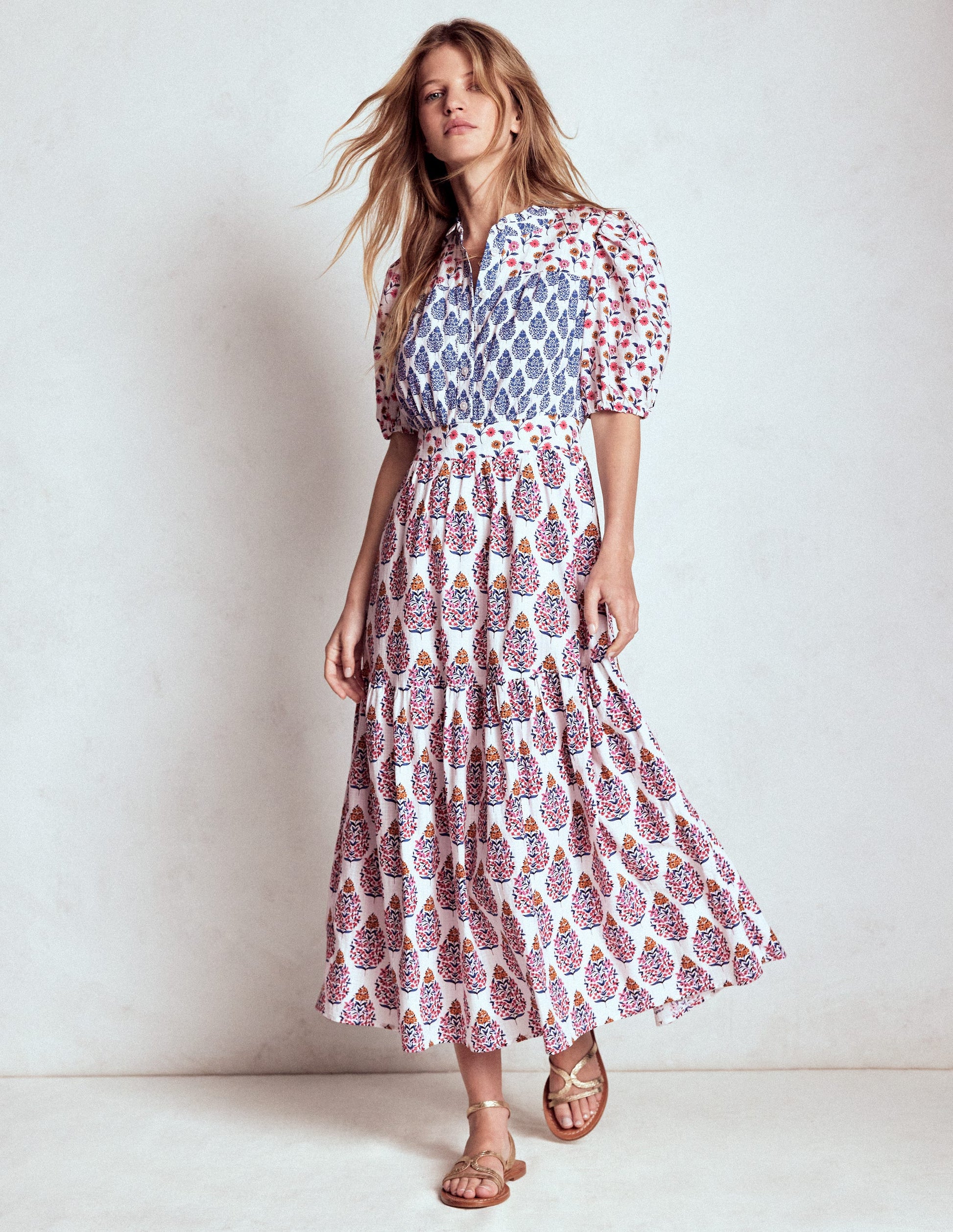 Beatrice Cotton Maxi Dress-Multi, Wildflower Bouquet-6