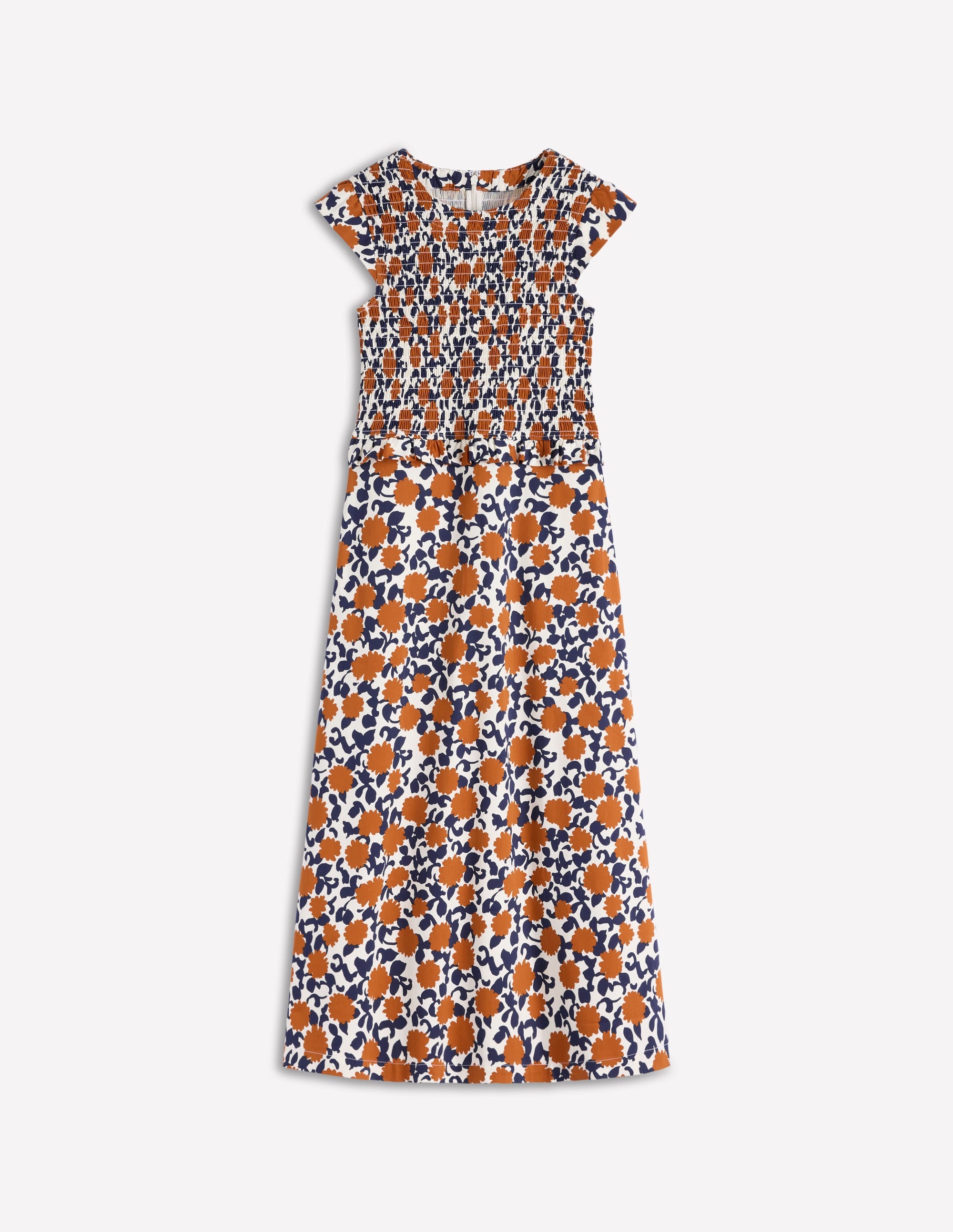 Carolina Smocked Midi Dress-Cognanc, Floweret Vine - Image 7
