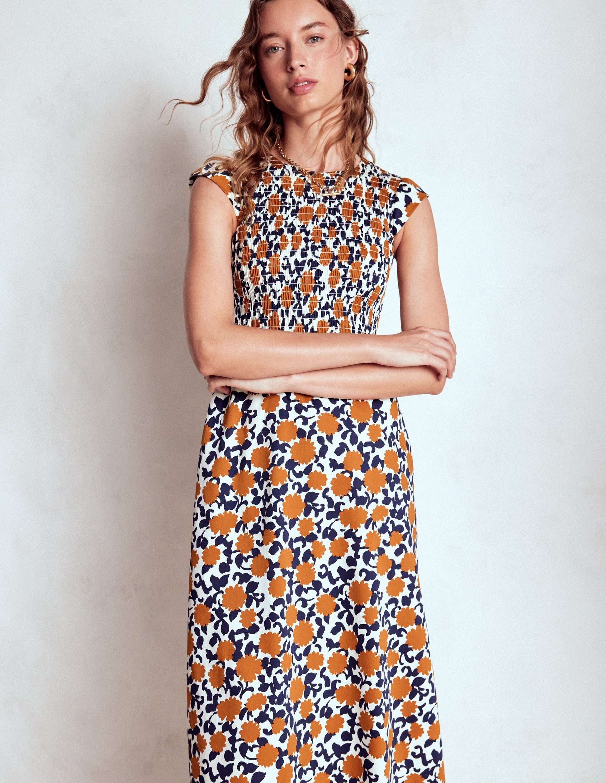 boden smocked midi dress Buy Boden Blue Ivy Smocked Midi Dress from Next USA