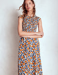 Carolina Smocked Midi Dress-Cognanc, Floweret Vine