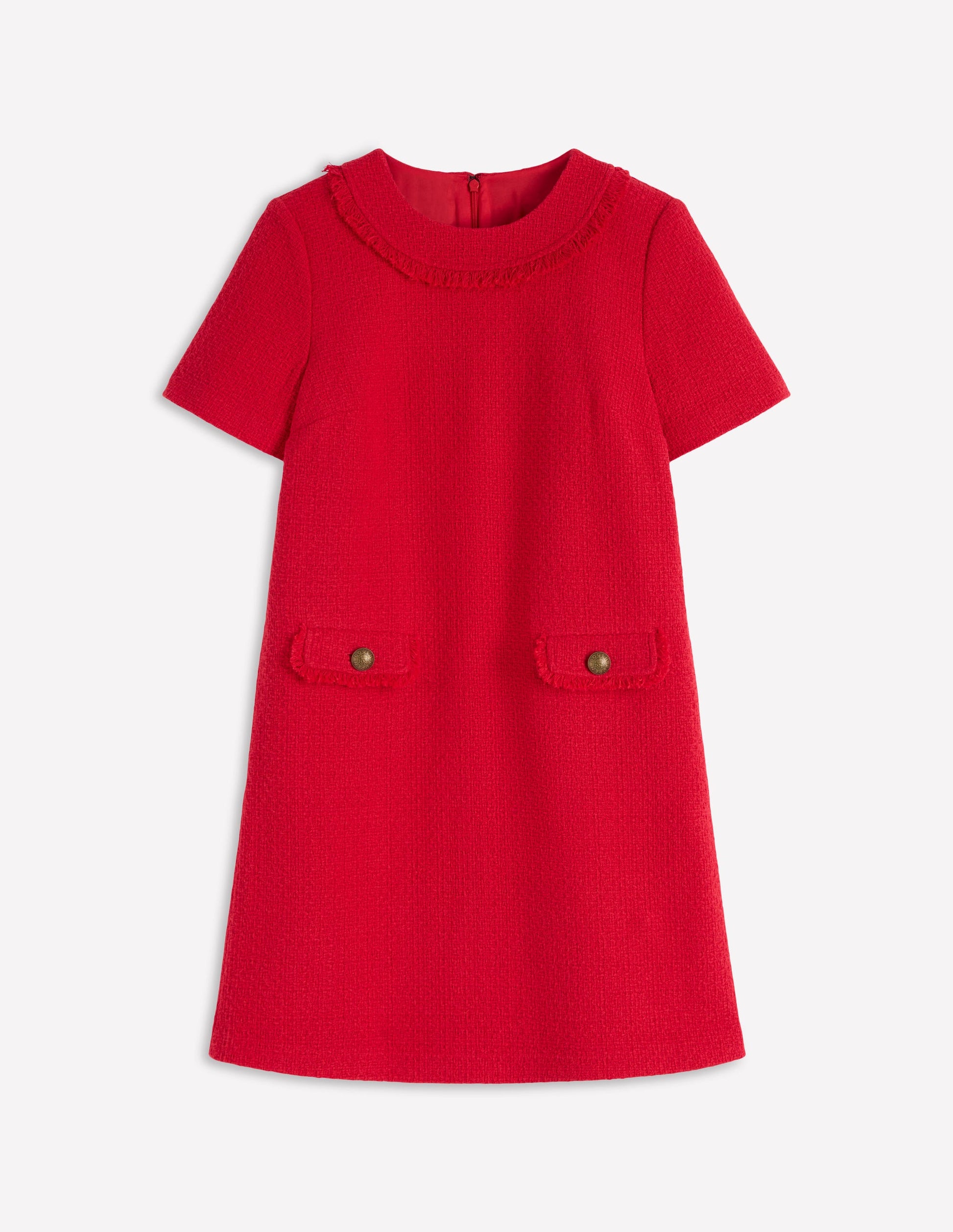Evita Cotton Shift Dress-Poppy Red-7