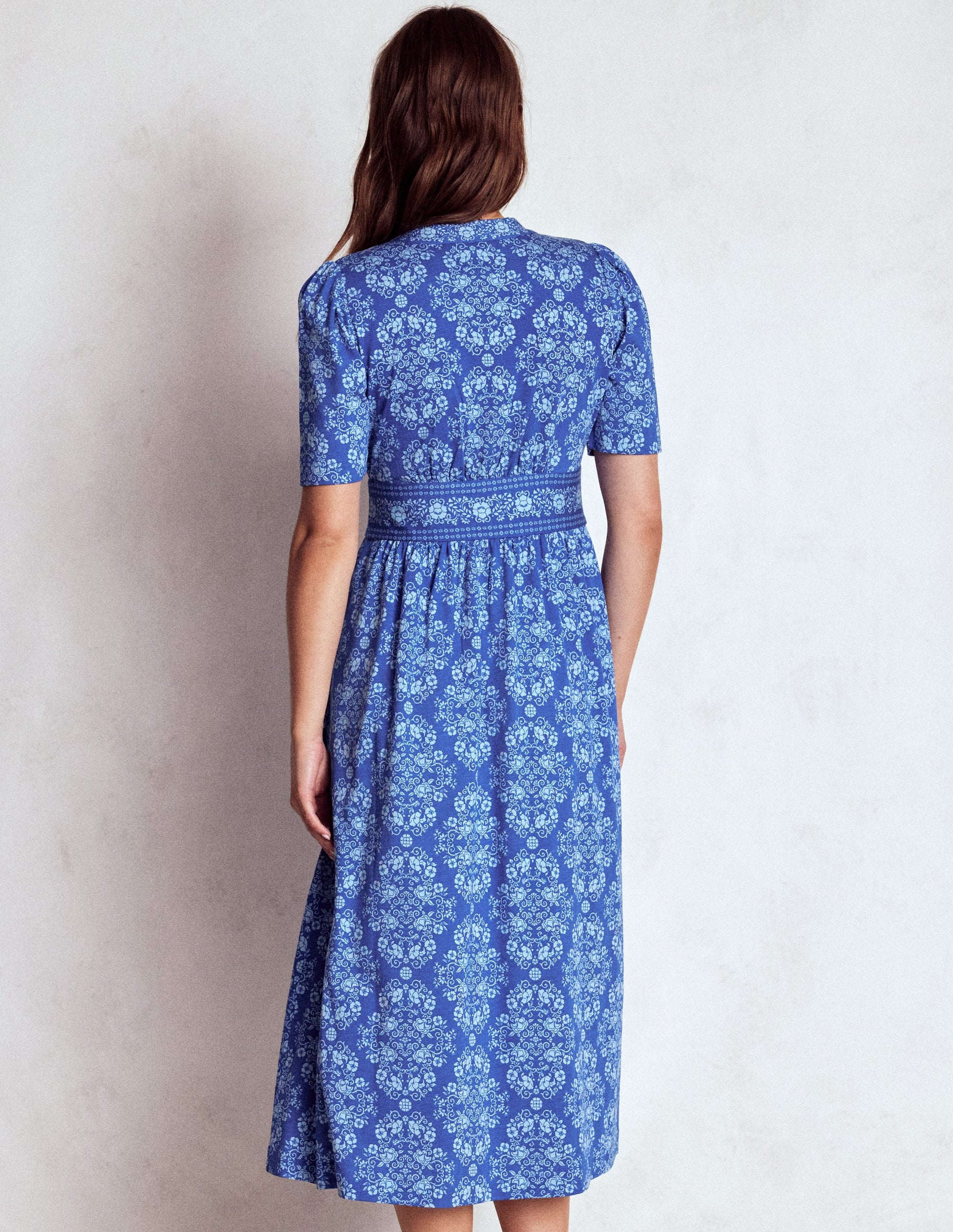 Natalia Jersey Tea Dress-Bright Blue, Ornamental-4