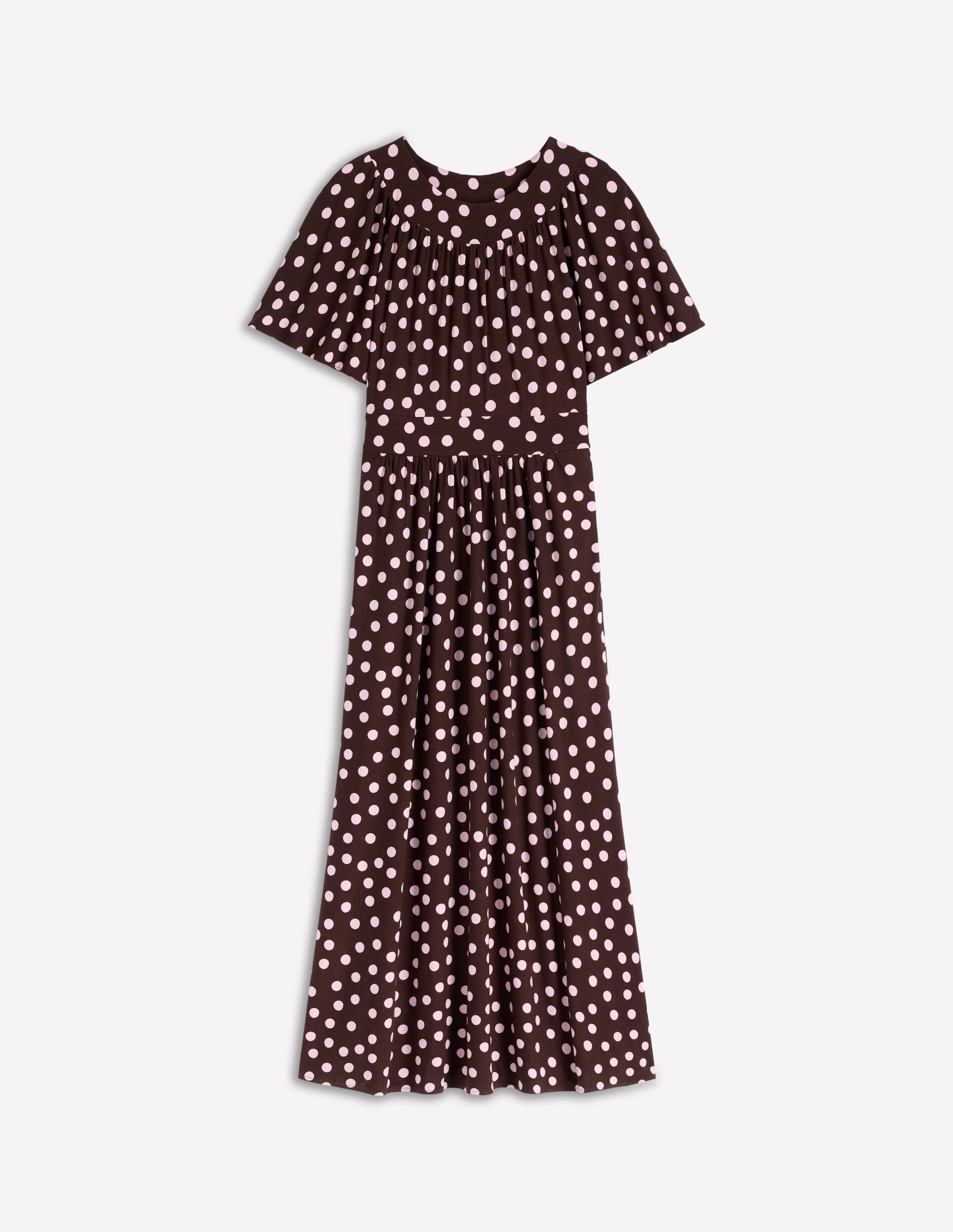 Yoke Panel Maxi Dress-Brown Spot | Boden USA Yoke Panel Maxi Dress-Brown Spot | Boden USA