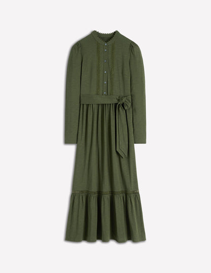 Edwina Jersey Shirt Dress-Kale Leaf-5