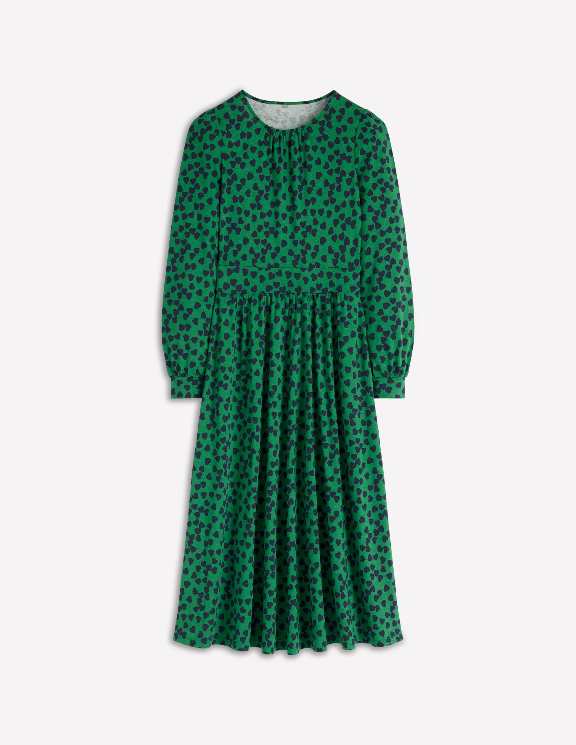 Alexandra Jersey Midi Dress-French Navy, Heart Cascade-6