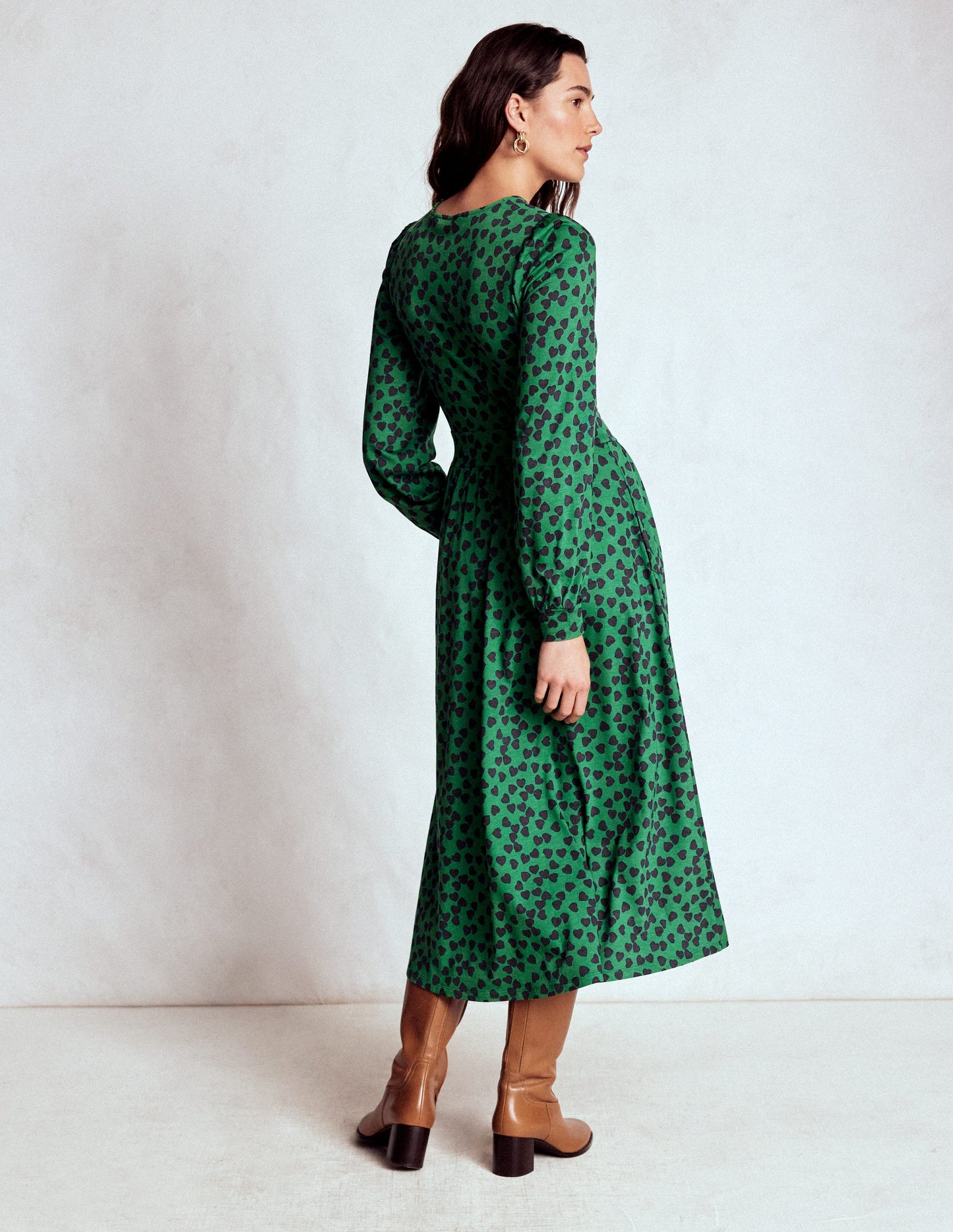 Alexandra Jersey Midi Dress-French Navy, Heart Cascade