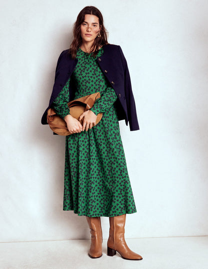 Alexandra Jersey Midi Dress-French Navy, Heart Cascade-4