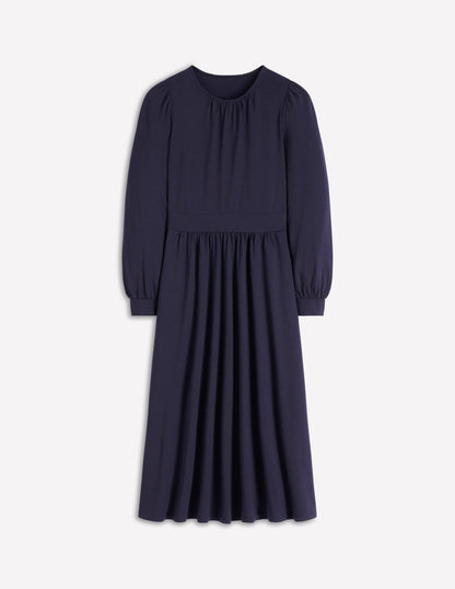 Alexandra Jersey Midi Dress-Navy-5