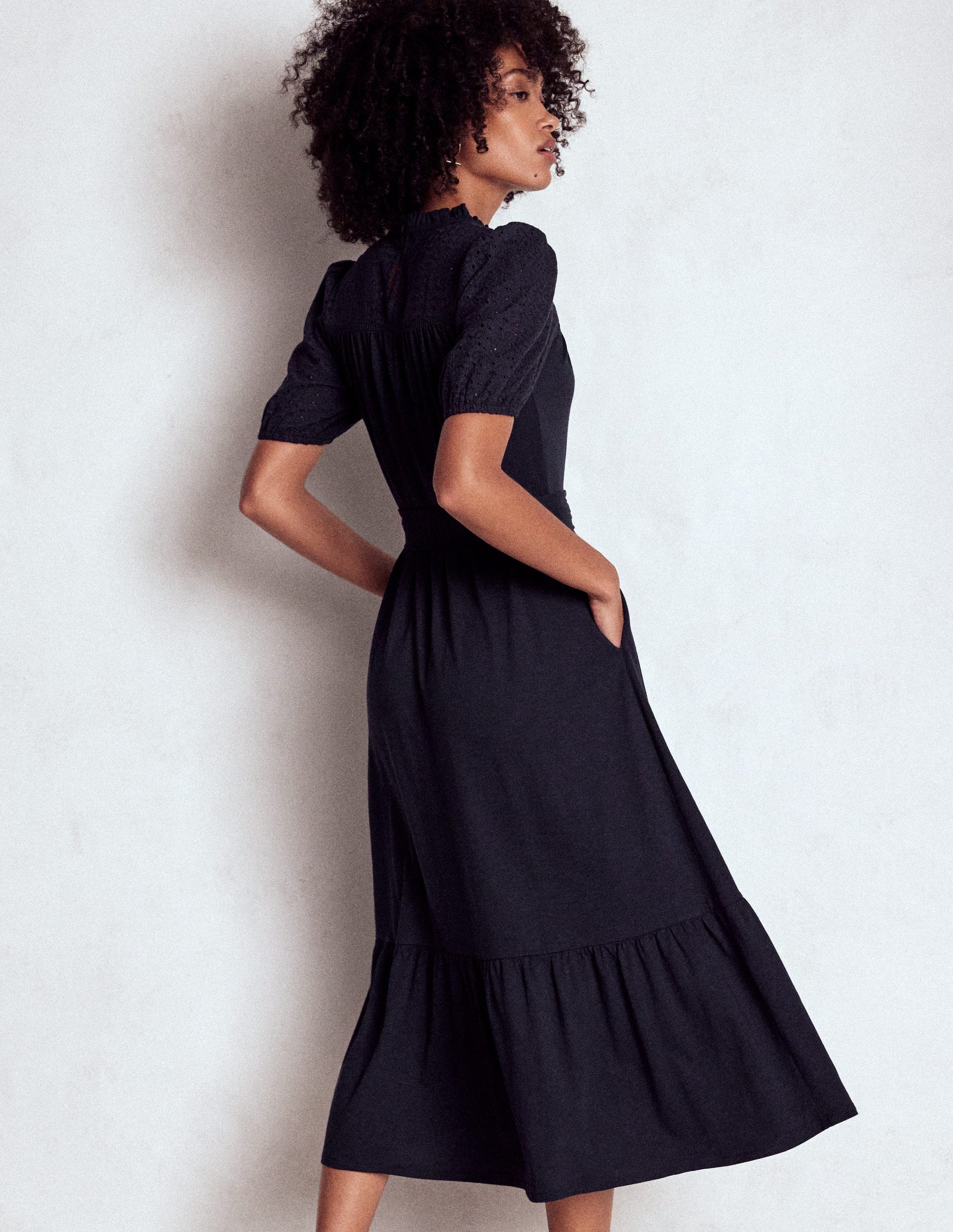 Lorelei Broderie Jersey Dress-Navy-3