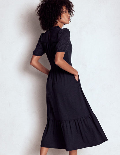 Lorelei Broderie Jersey Dress-Navy-3