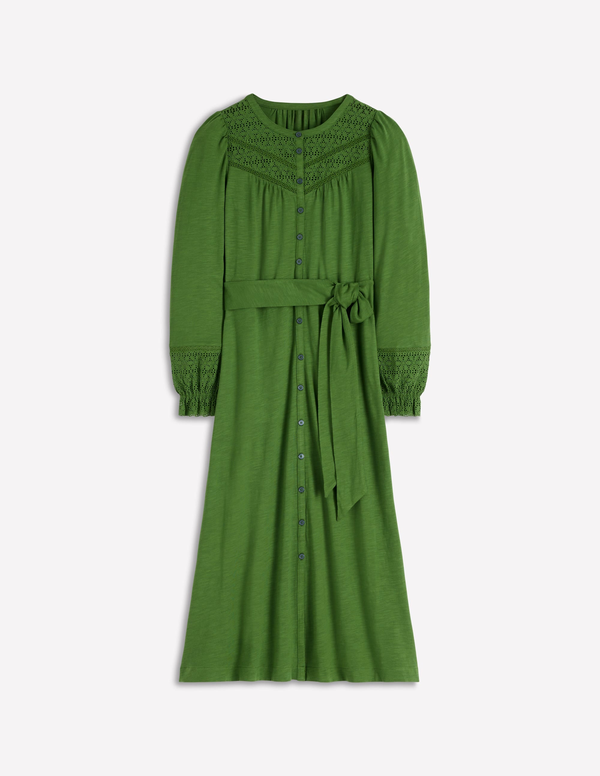 Pippa Broderie Jersey Dress-Promenade Green - Image 6