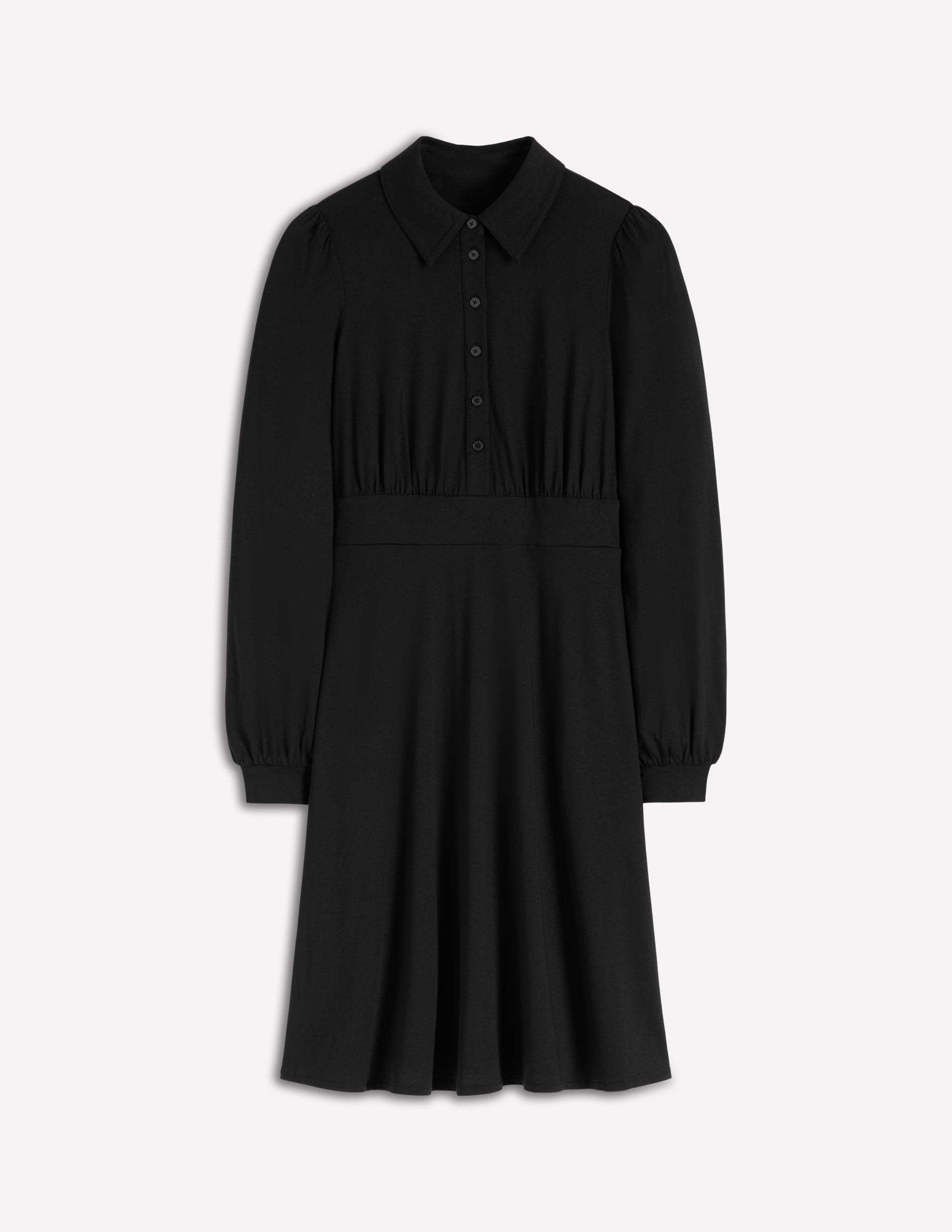 Boden Women's Orla Short Jersey Shirt Dress in Black | Size 14 Boden Women's Orla Short Jersey Shirt Dress in Black | Size 14