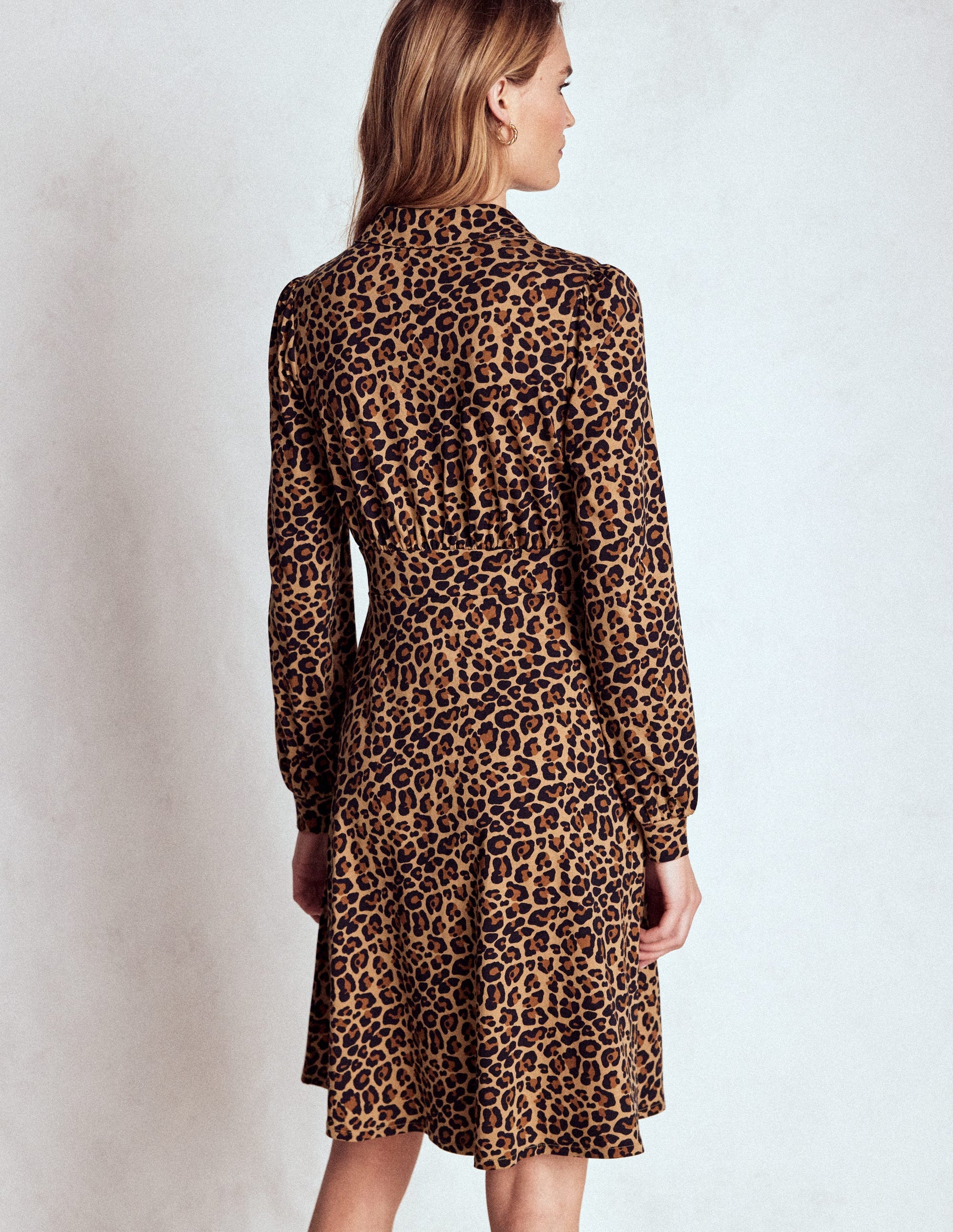 Orla Short Jersey Shirt Dress-Cheetah Pop-3