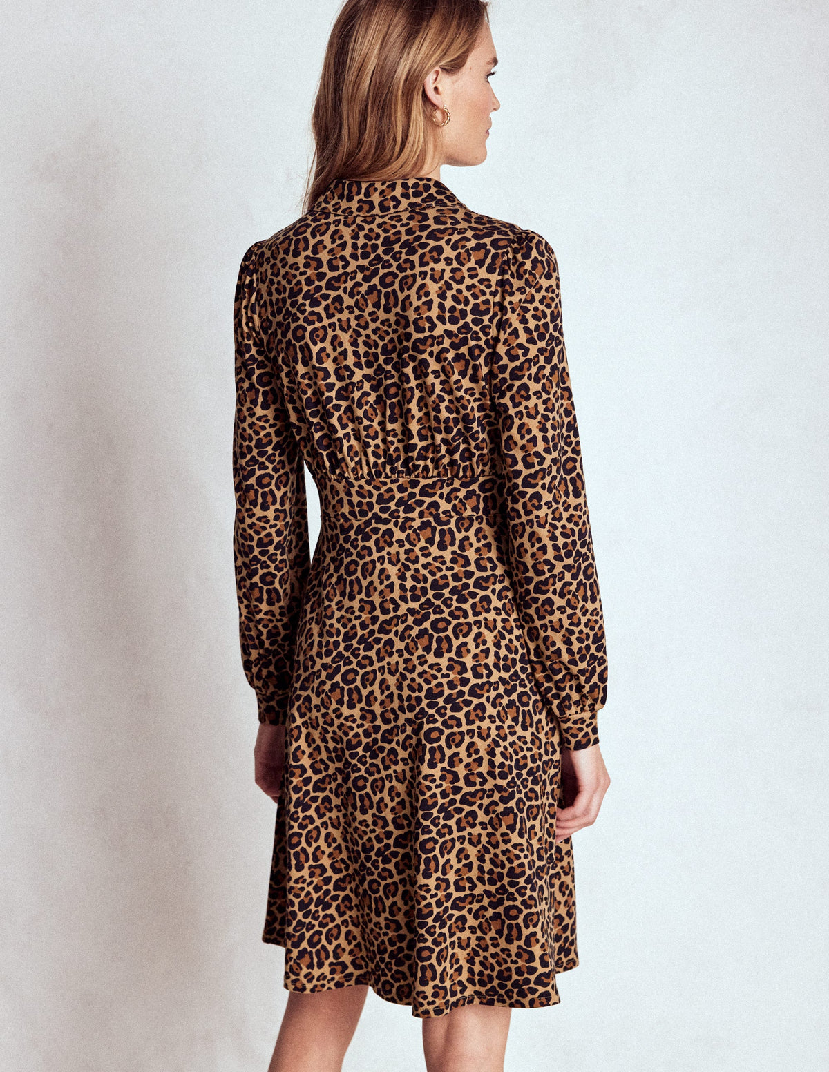 Orla Short Jersey Shirt Dress-Cheetah Pop - Image 3