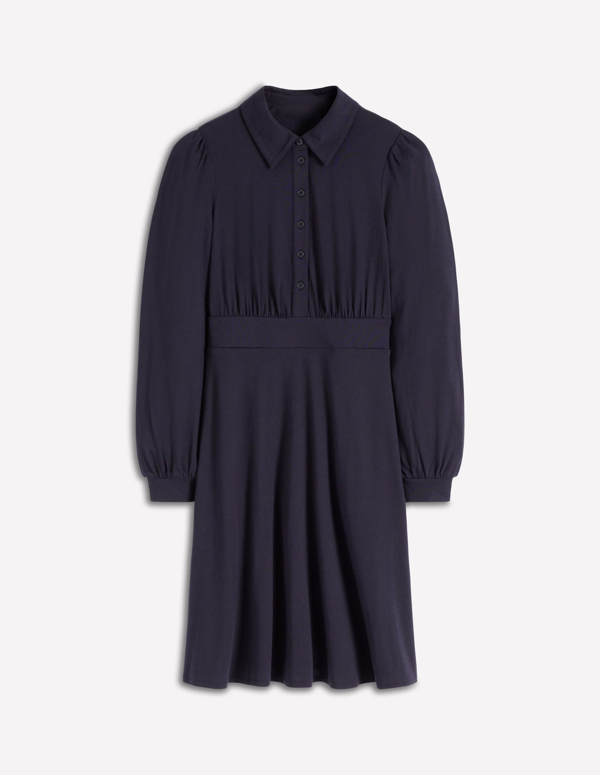Boden Women's Orla Short Jersey Shirt Dress in Blue | Size 8 Boden Women's Orla Short Jersey Shirt Dress in Blue | Size 8