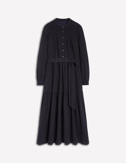 Cecily Double Cloth Midi Dress-Midnight Blue-7