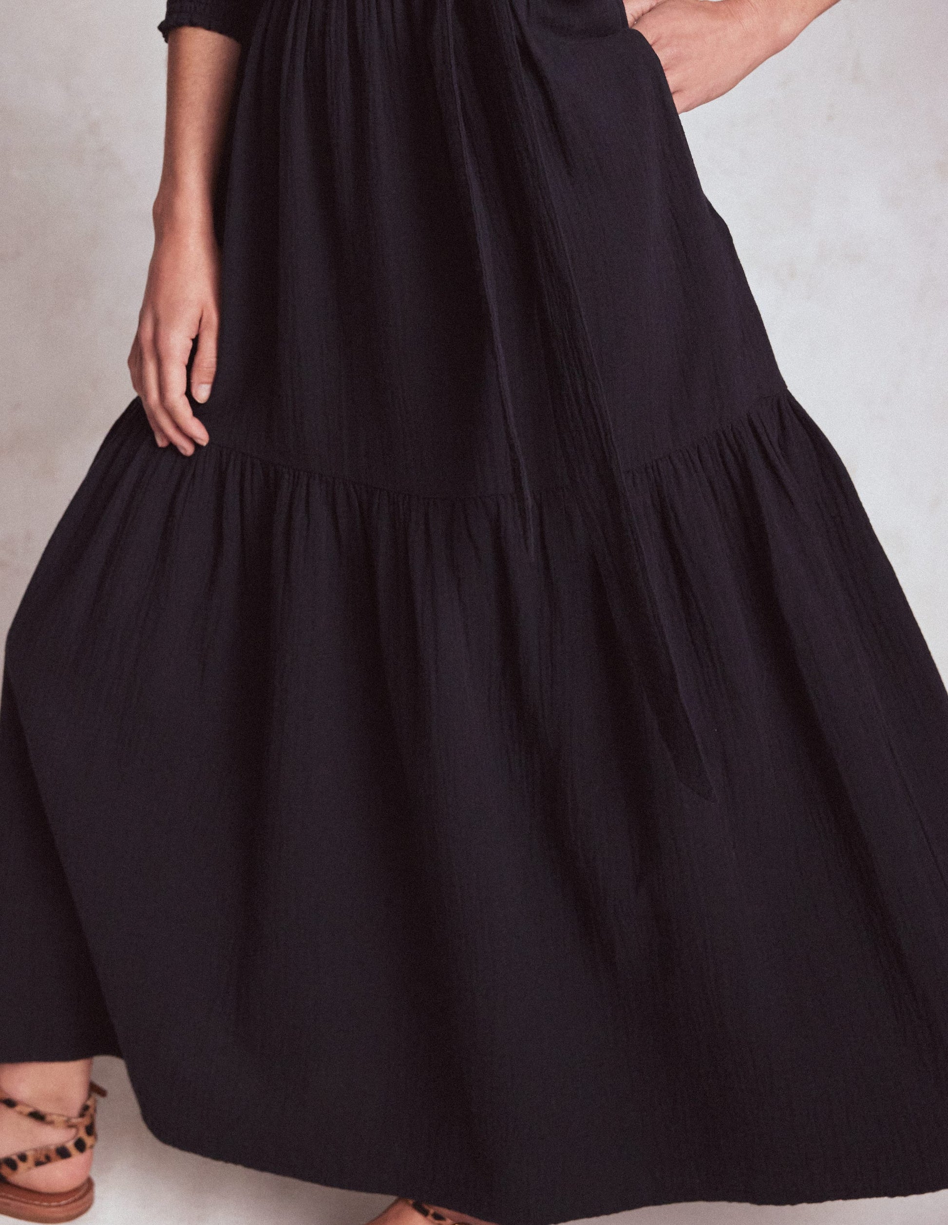 Cecily Double Cloth Midi Dress-Midnight Blue-3