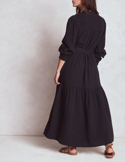 Cecily Double Cloth Midi Dress-Midnight Blue-4