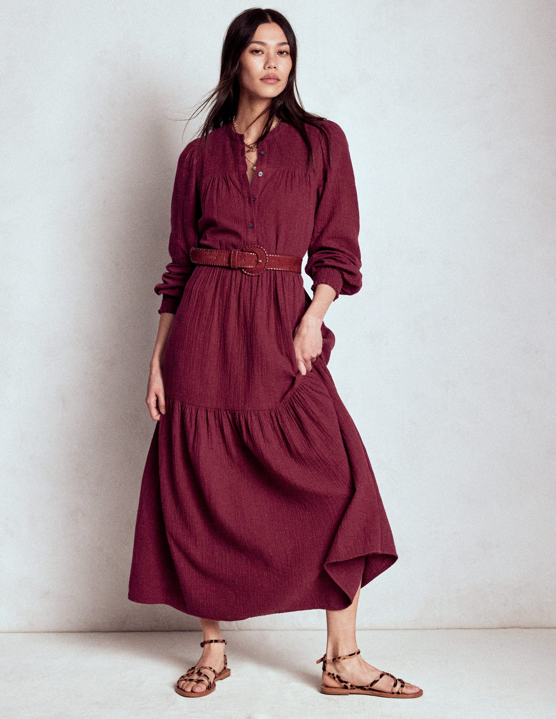 Cecily Double Cloth Midi Dress-Deep Wisteria-5