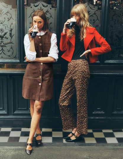 Evelyn Suede Shift Dress-Dark Chocolate-6