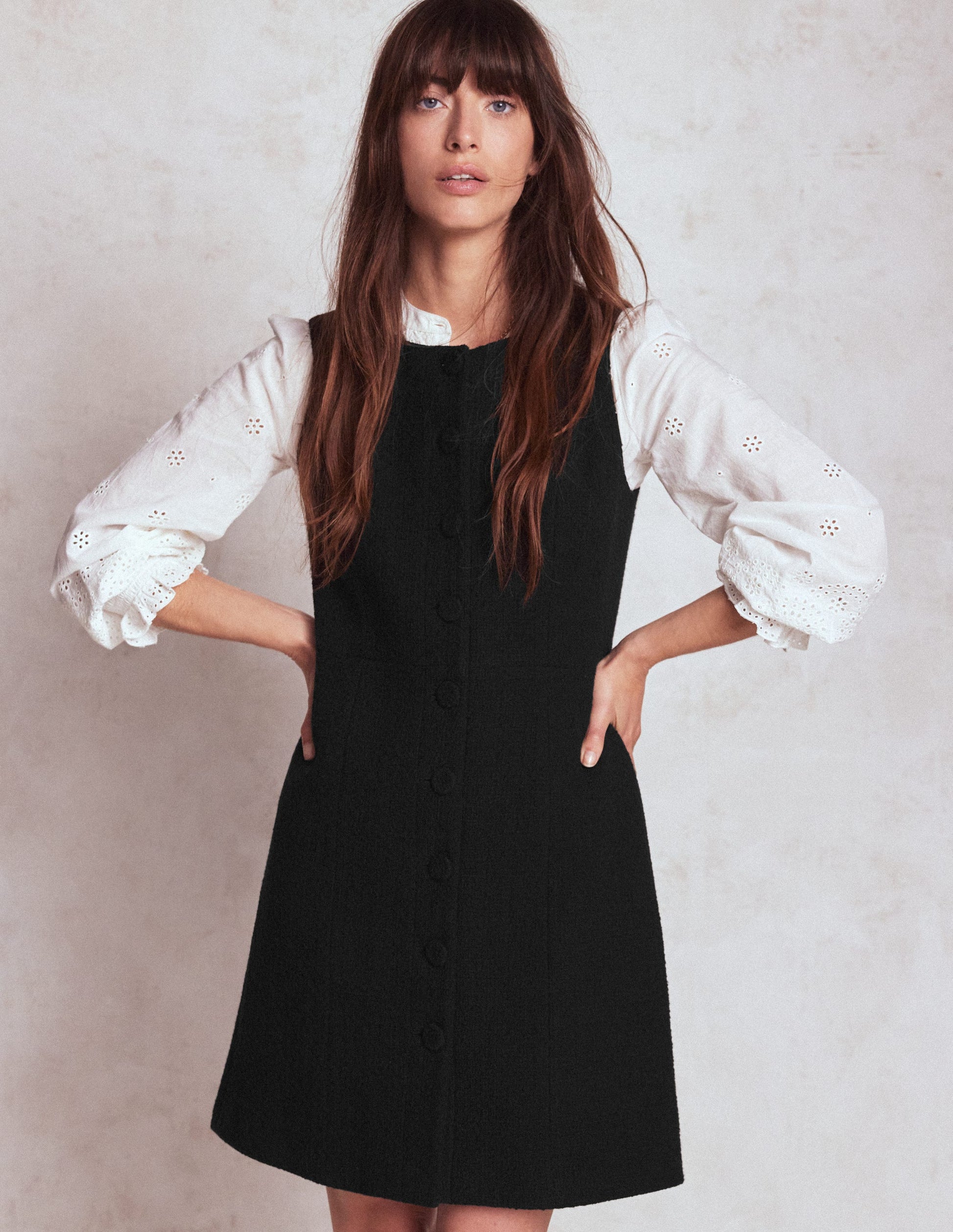 Womens Clothing Shift Dress 18 Cotton Texture Shift Dress-Black Boden USA Womens Clothing Shift Dress 18 Cotton Texture Shift Dress-Black Boden USA