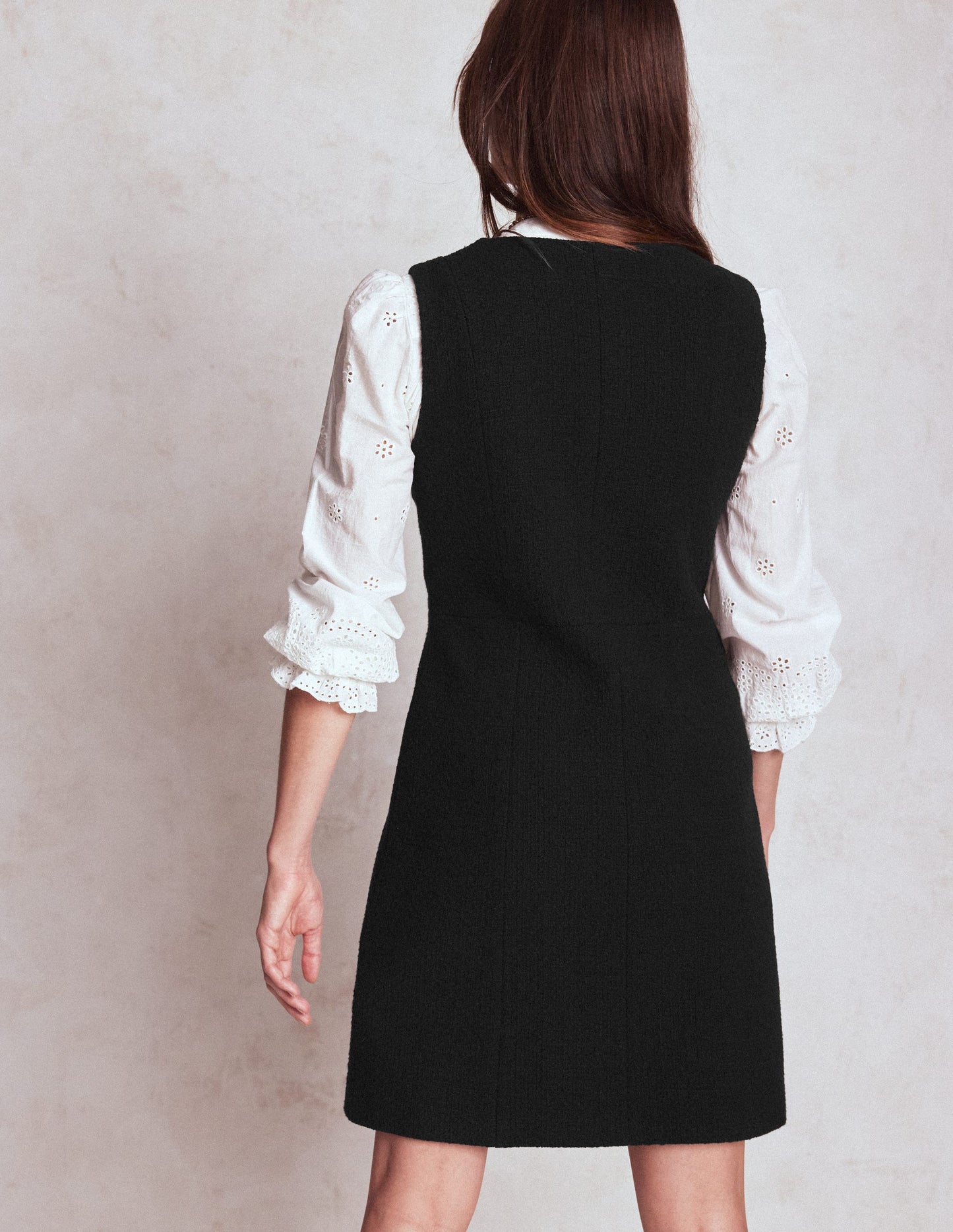 Cotton Texture Shift Dress-Black
