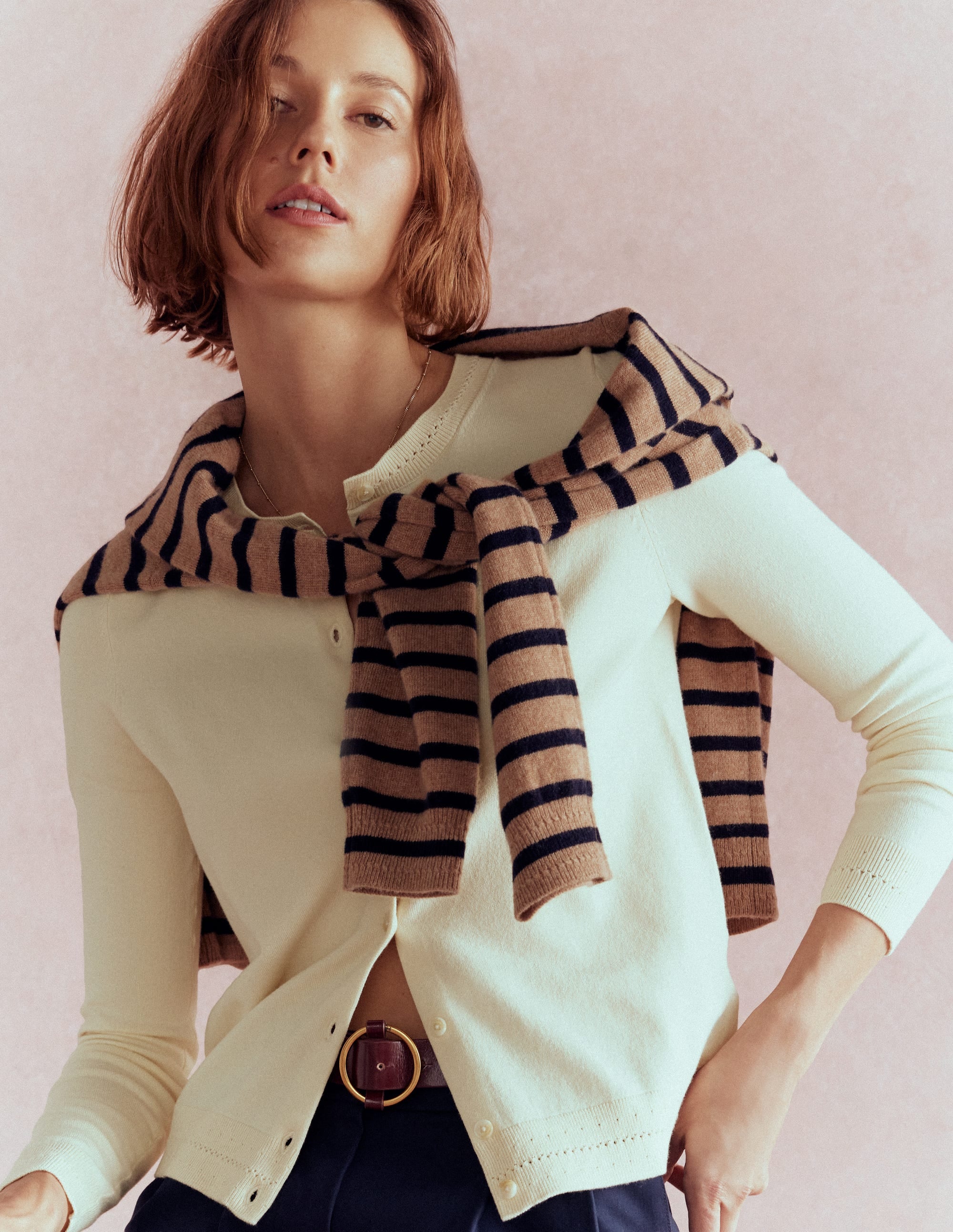 Catriona Cotton Cardigan-Warm Ivory - Image 1