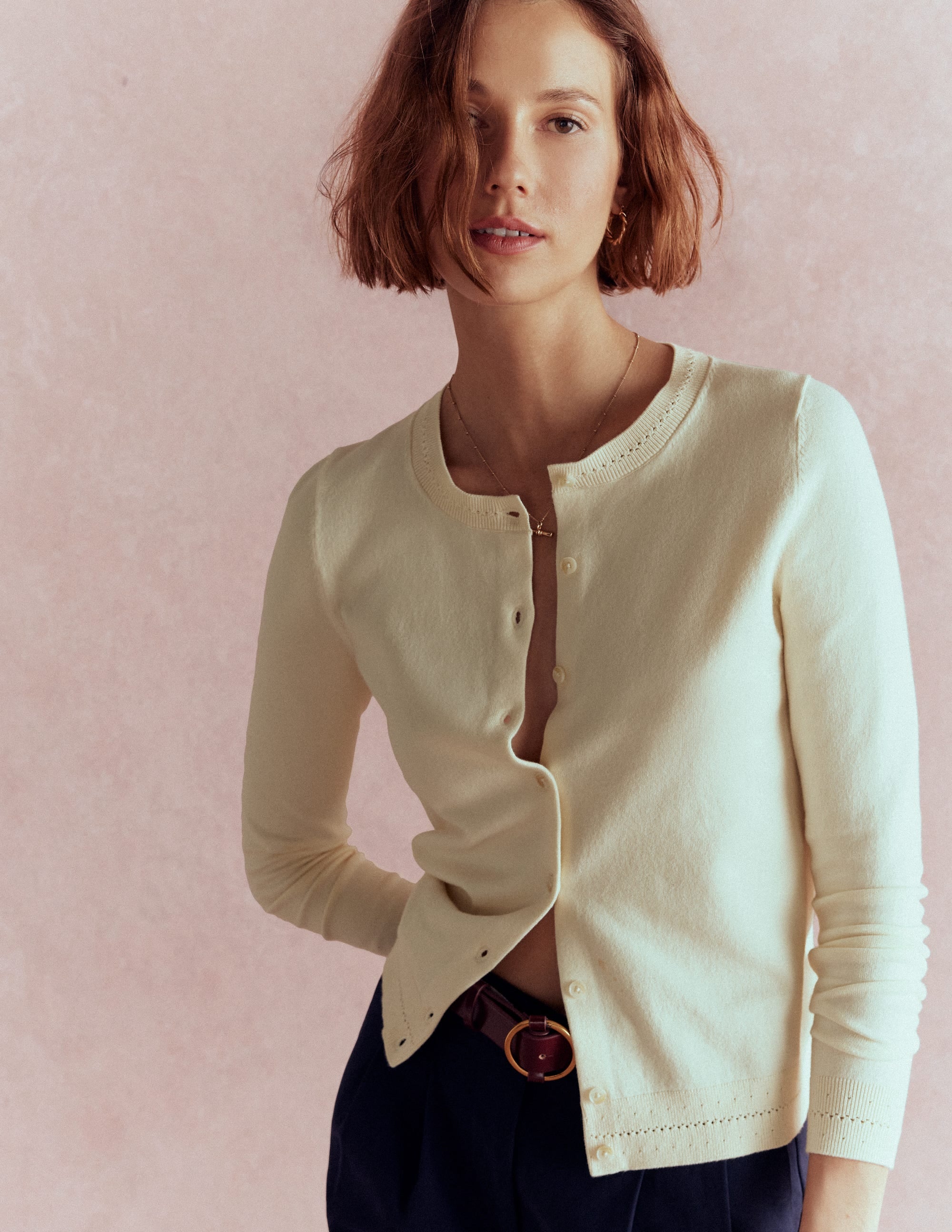Catriona Cotton Cardigan-Warm Ivory - Image 6