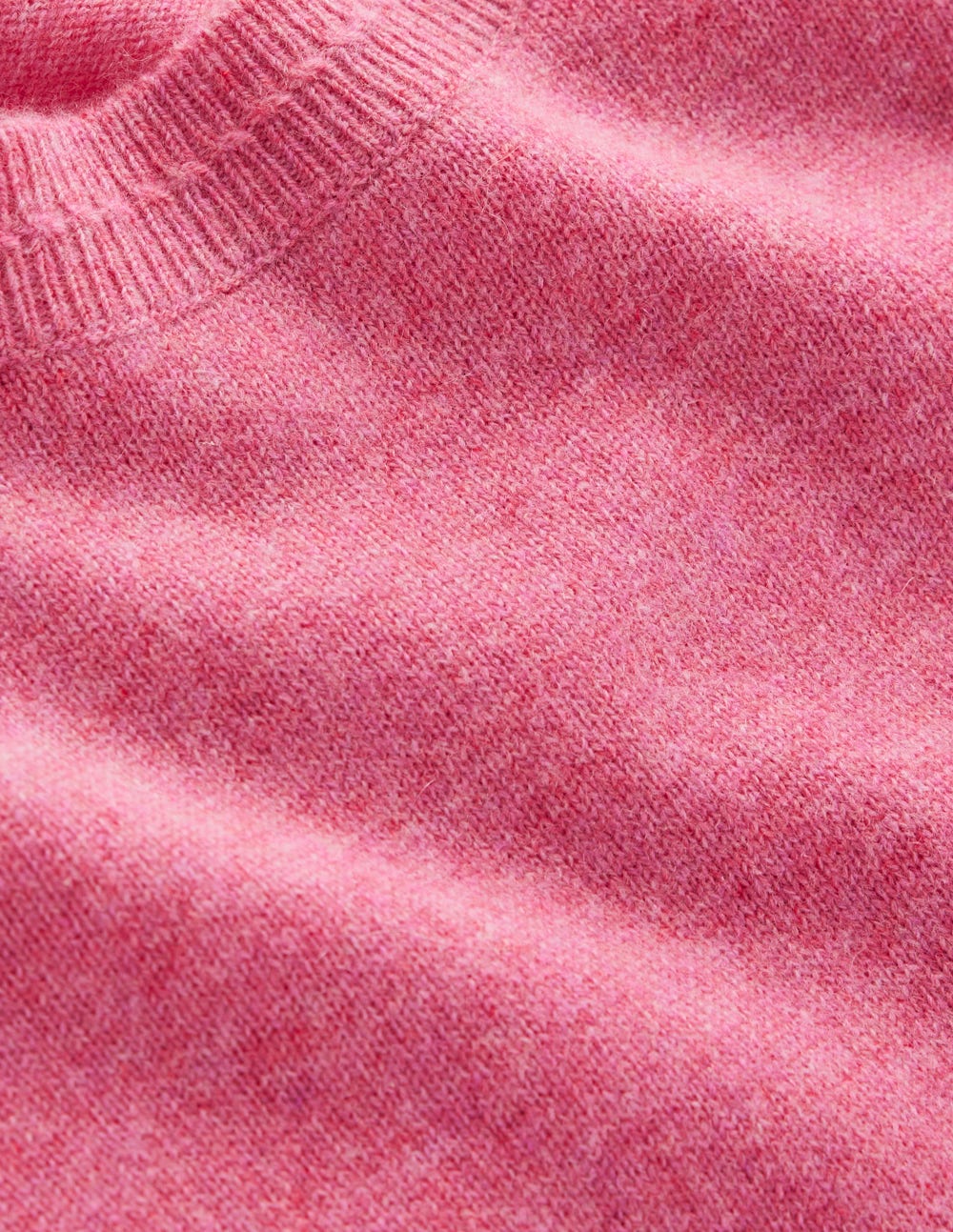 Eva Cashmere Crew Neck Sweater-Rose Pink Melange-6