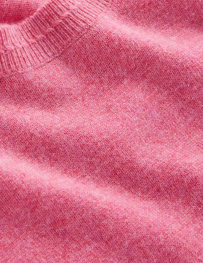 Eva Cashmere Crew Neck Sweater-Rose Pink Melange-6
