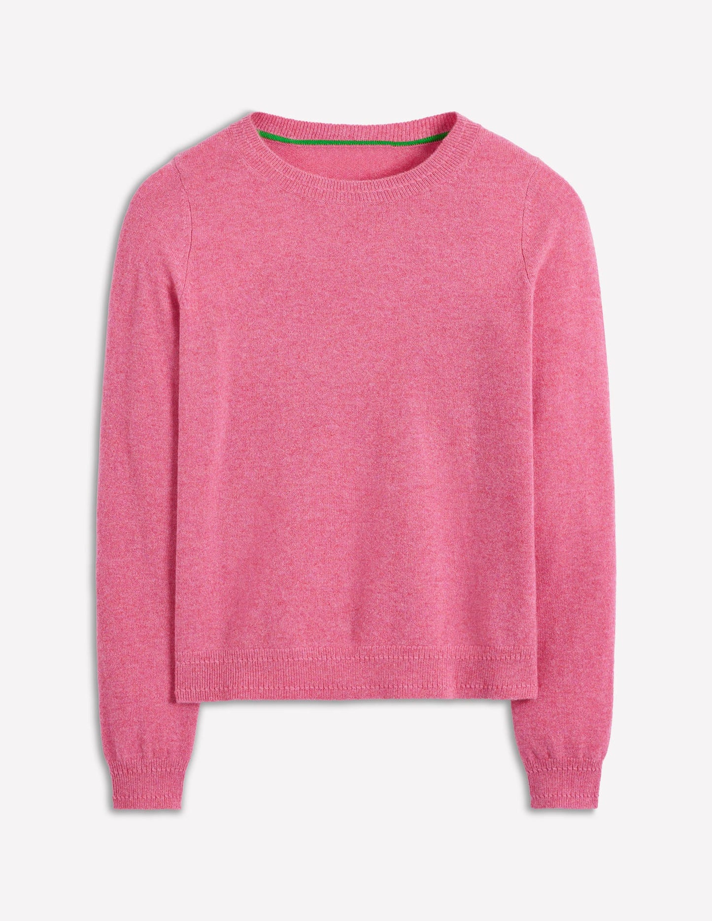 Eva Cashmere Crew Neck Sweater-Rose Pink Melange
