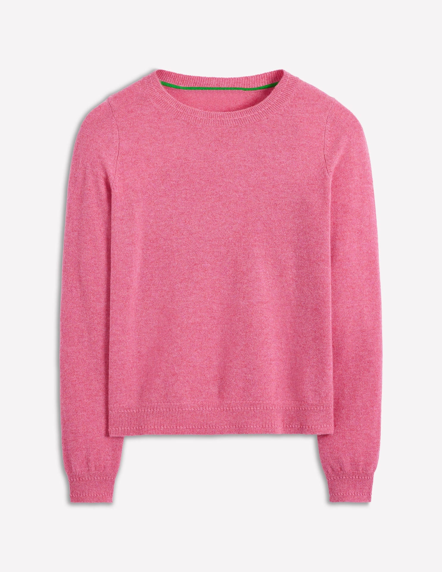 Eva Cashmere Crew Neck Sweater-Rose Pink Melange-5