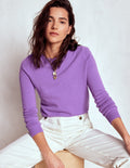 Eva Cashmere Crew Neck Sweater-Purple Topaz
