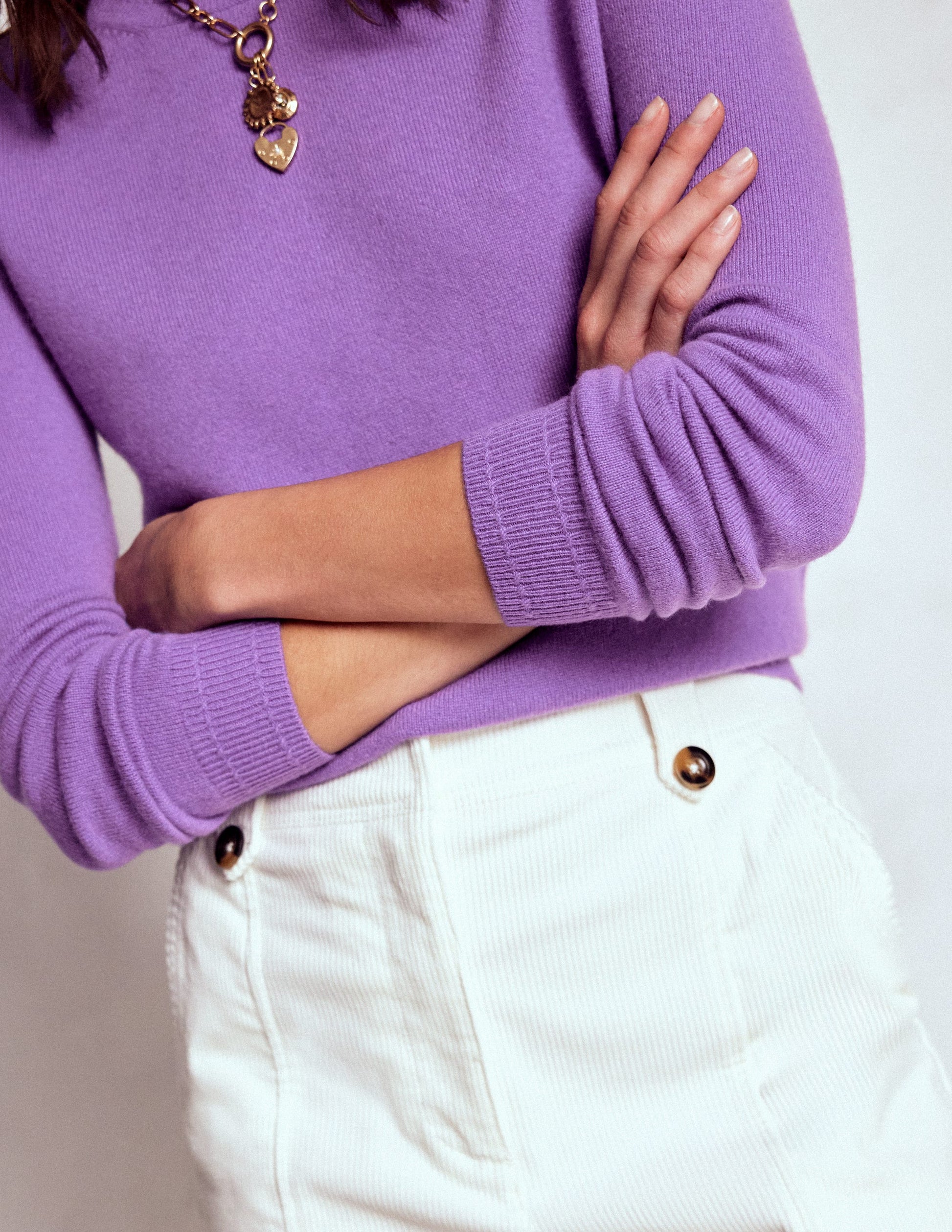 Eva Cashmere Crew Neck Sweater-Purple Topaz-2