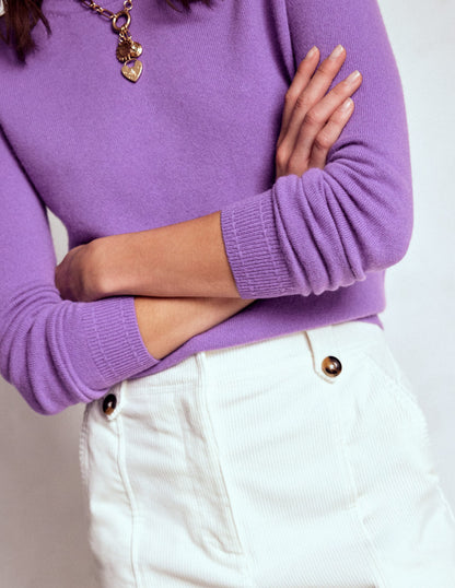 Eva Cashmere Crew Neck Sweater-Purple Topaz-2