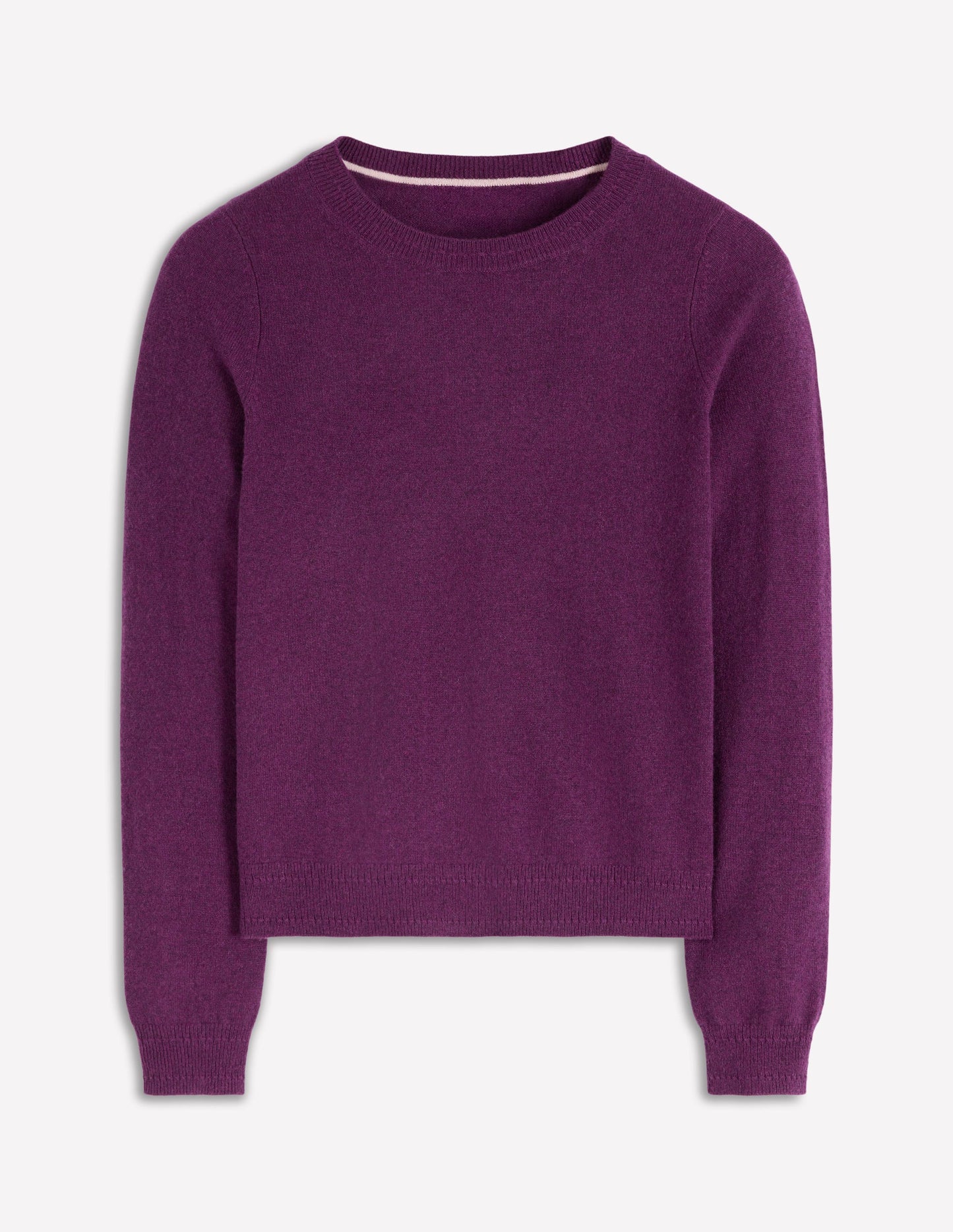 Eva Cashmere Crew Neck Sweater-Plum Melange