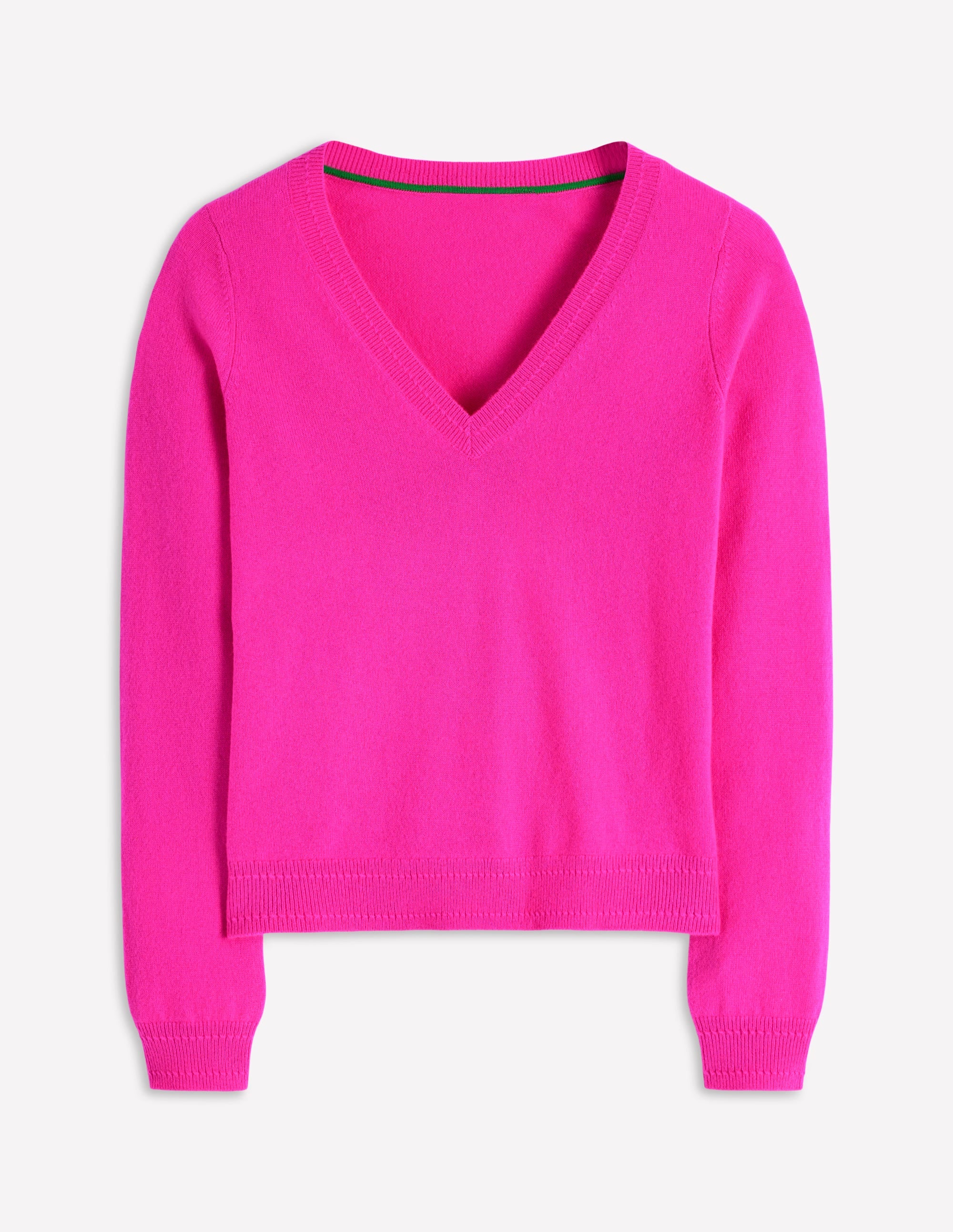 Eva Cashmere V-Neck Sweater-Pop Pansy | Boden USA