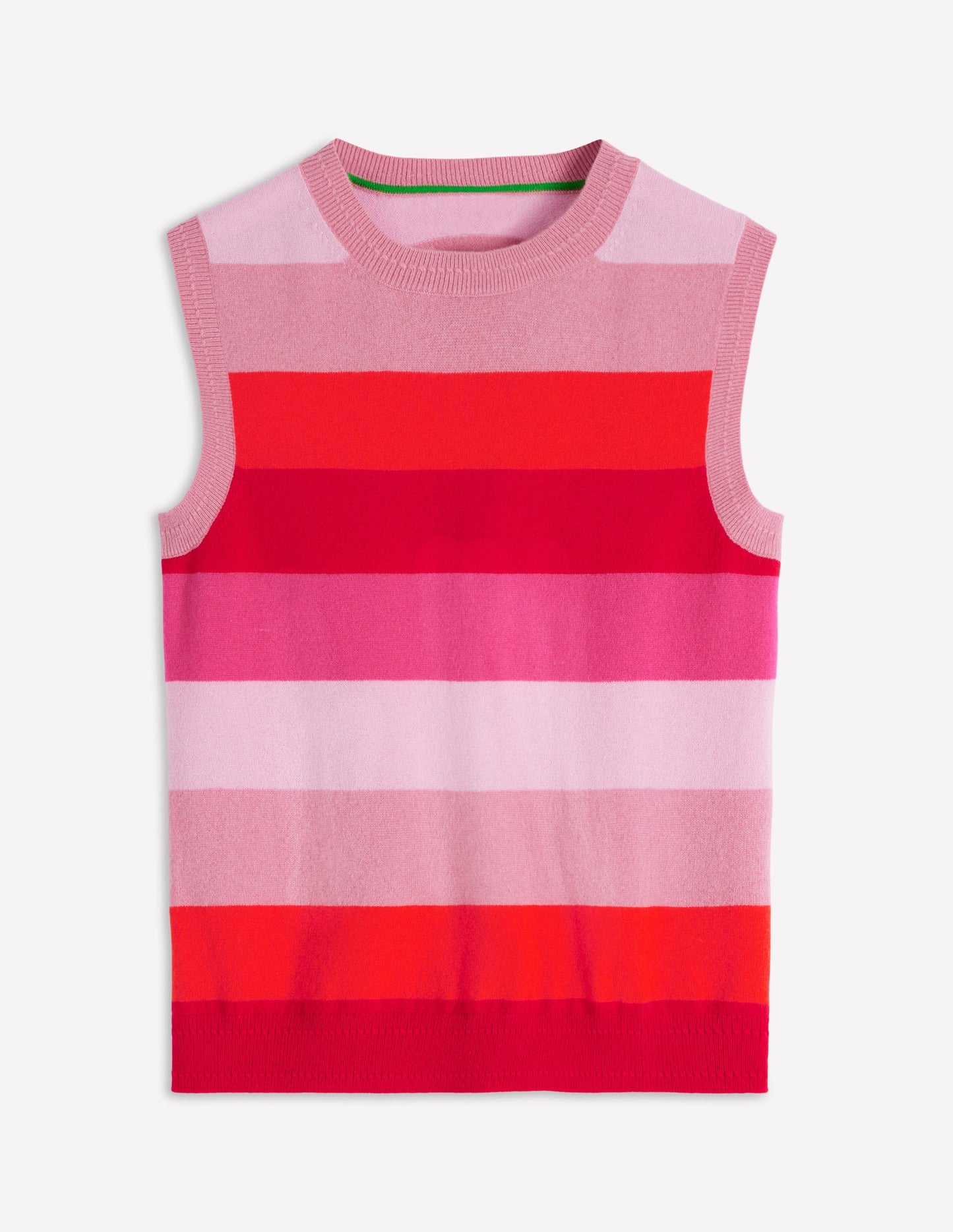 Eva Cashmere Vest-Pink/ Orange Stripe