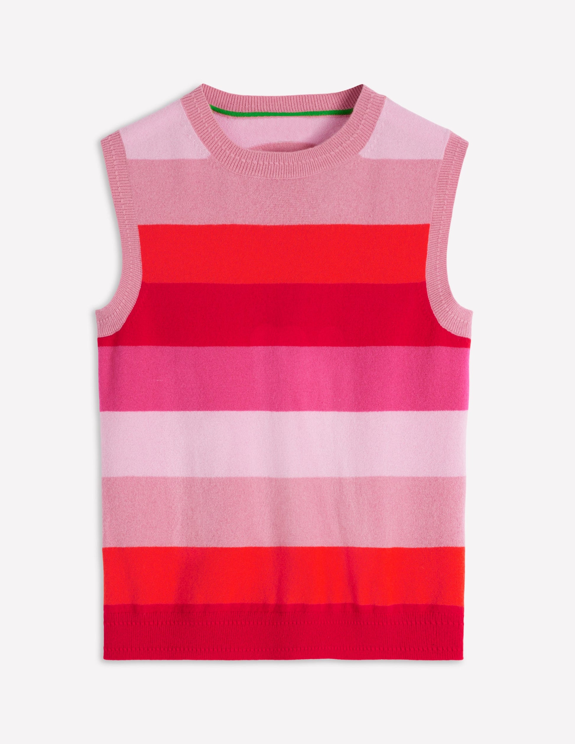 Eva Cashmere Vest-Pink/ Orange Stripe-6