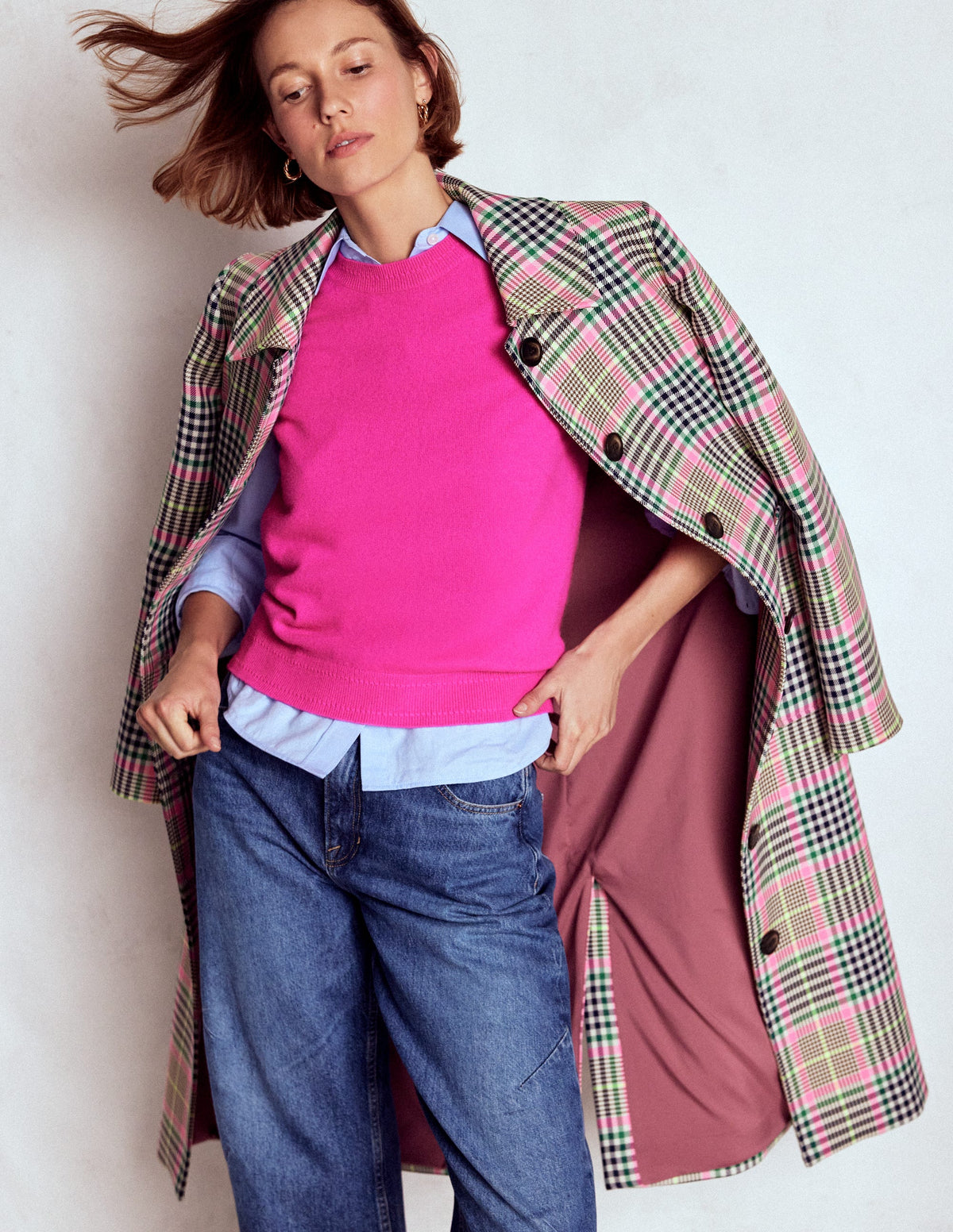 Eva Cashmere Vest-Pop Pansy - Image 1
