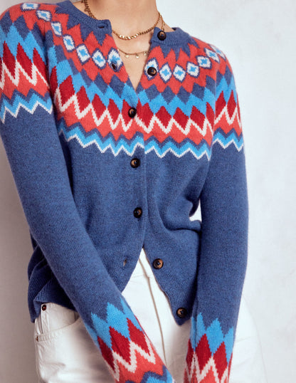 Edie Fair Isle Cardigan-Blue Fair Isle-2