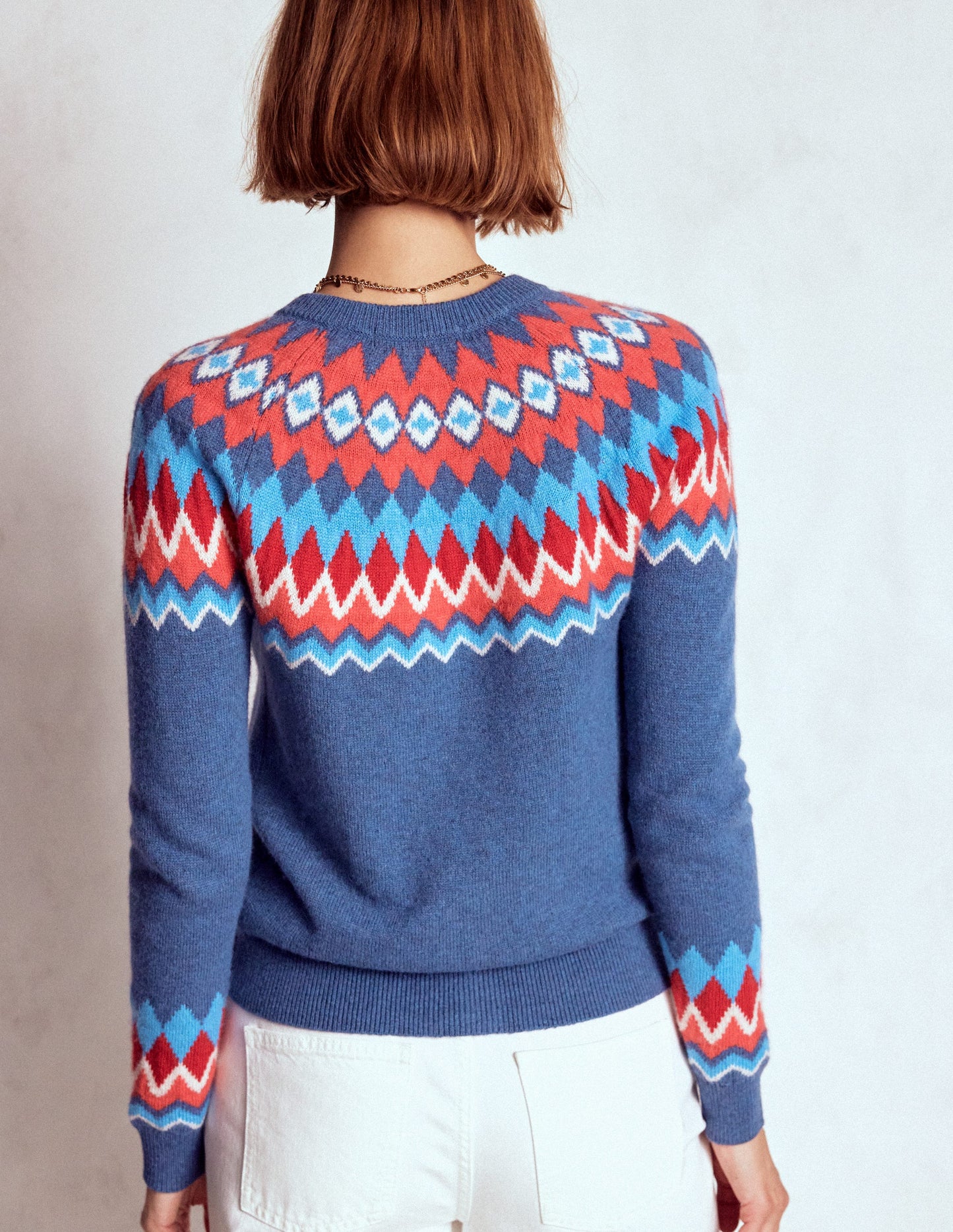 Edie Fair Isle Cardigan-Blue Fair Isle